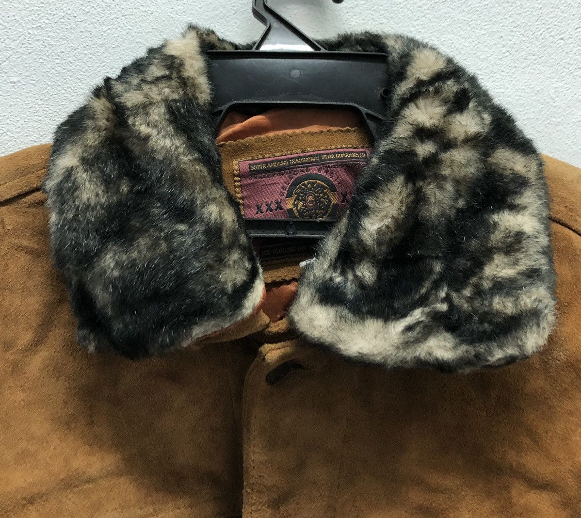 Leather Vintage Suede Jacket with Faux Fur Collar – Gelzone Basic Size US M / EU 48-50 / 2 - 4 Thumbnail