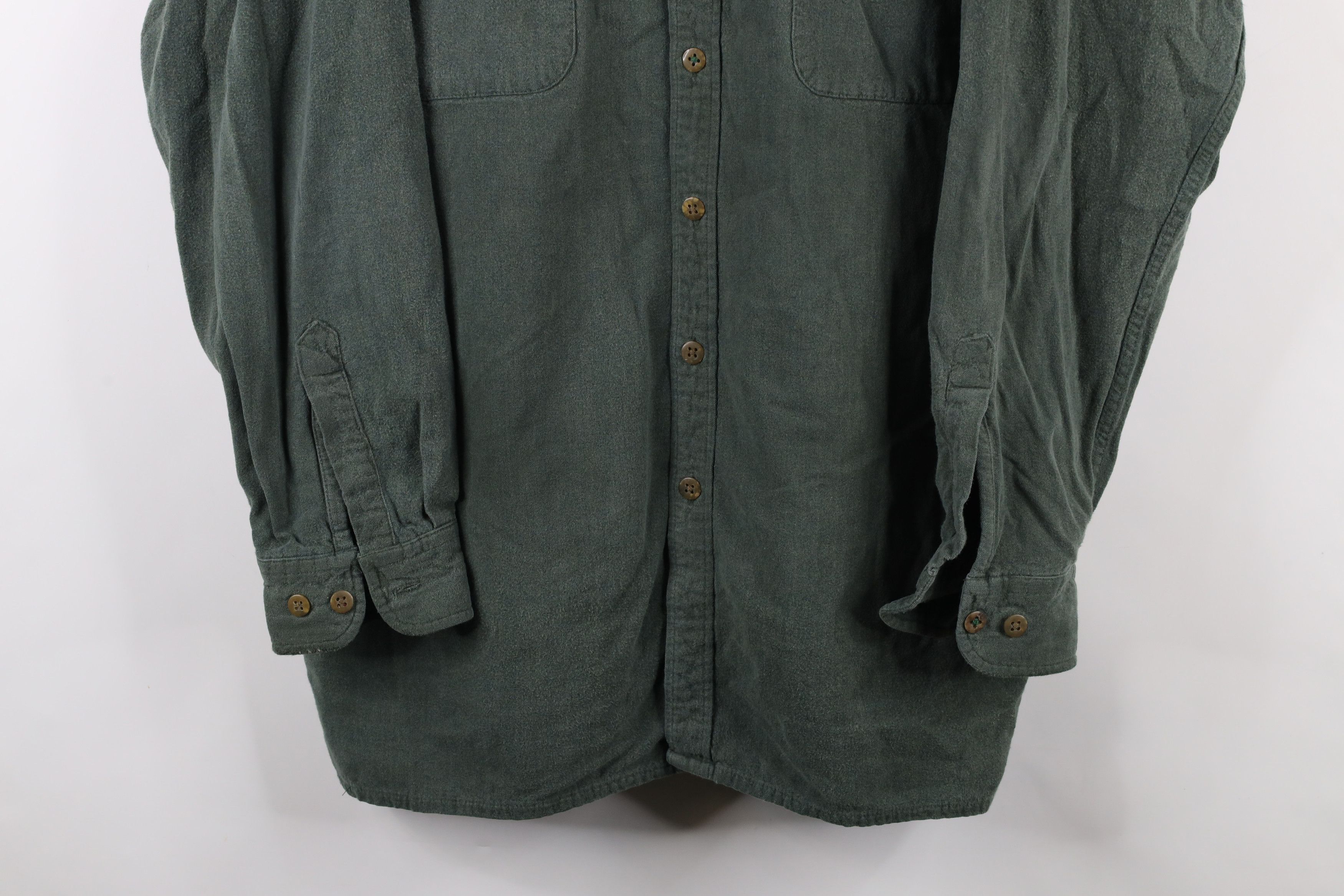 Vintage Vintage 90s Streetwear Chamois Cloth Button Shirt Green Size US XL / EU 56 / 4 - 3 Thumbnail