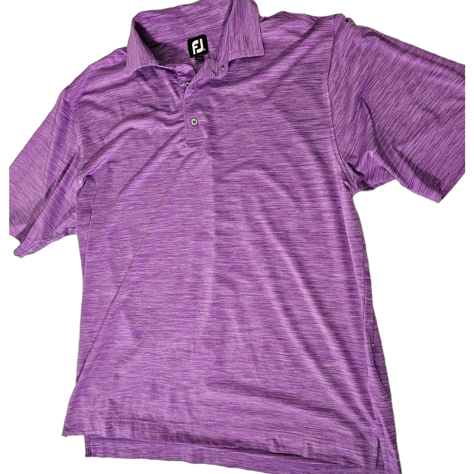Footjoy FootJoy Polo Shirt Men XL Size Heather Purple Stretch Short Sleeve Golf Regular Fit Logo Embroidered Button Collared Pocket None Size US XL / EU 56 / 4 - 1 Thumbnail