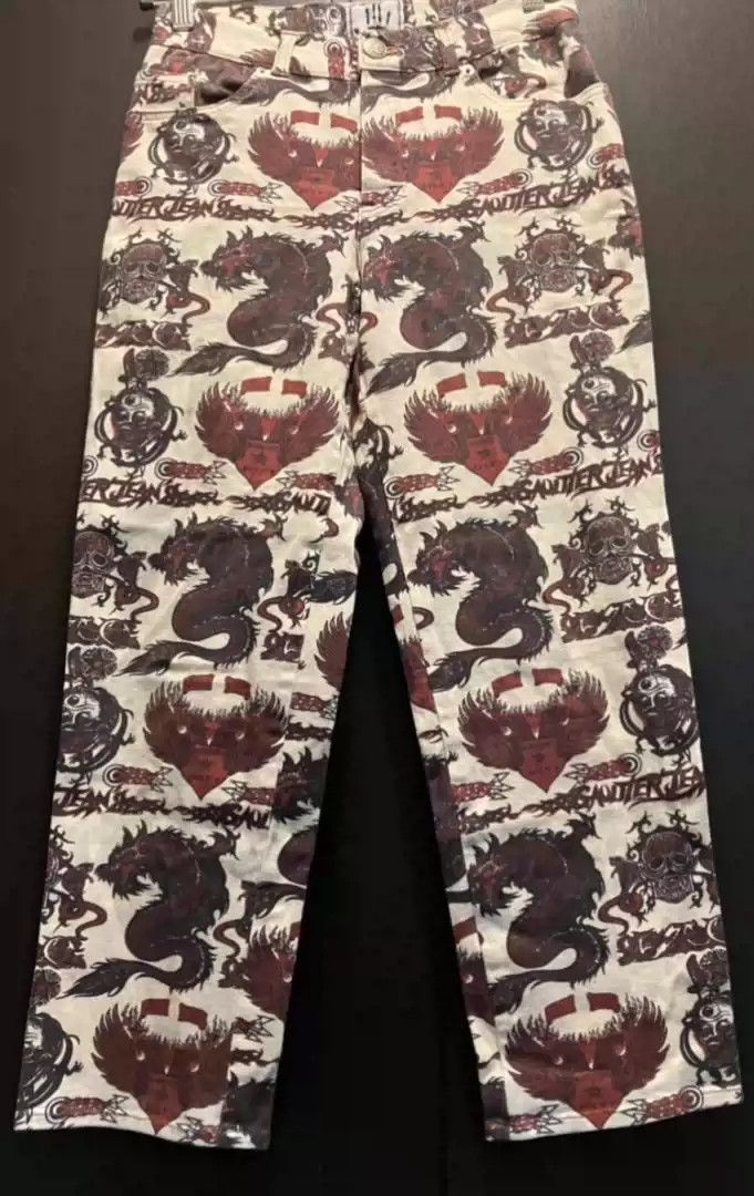 Jean Paul Gaultier Jean Paul Gaultier Dragon Skull Love White Pants Size US 32 / EU 48 - 1 Thumbnail
