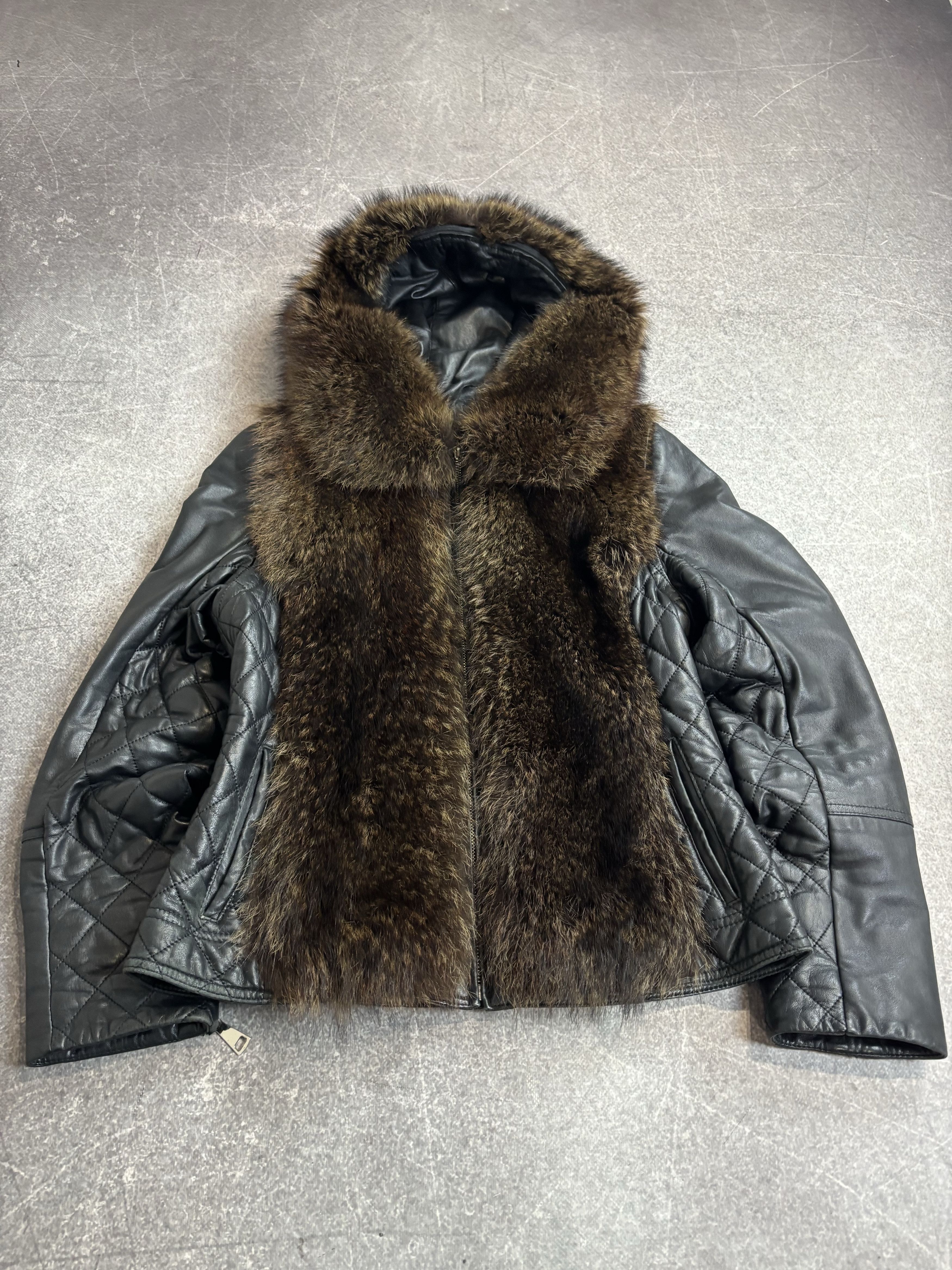 Yohji Yamamoto rare rick owens type cropped fur bomber leather jacket y2k Size US S / EU 44-46 / 1 - 3 Thumbnail