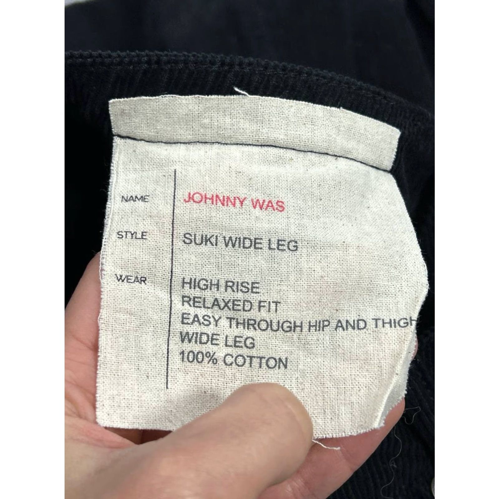 Johnny Was Johnny Was Pants Womens 28 Suki Wide-Leg Black Corduroy Dress Pants Size 28" / US 6 / IT 42 - 7 Thumbnail