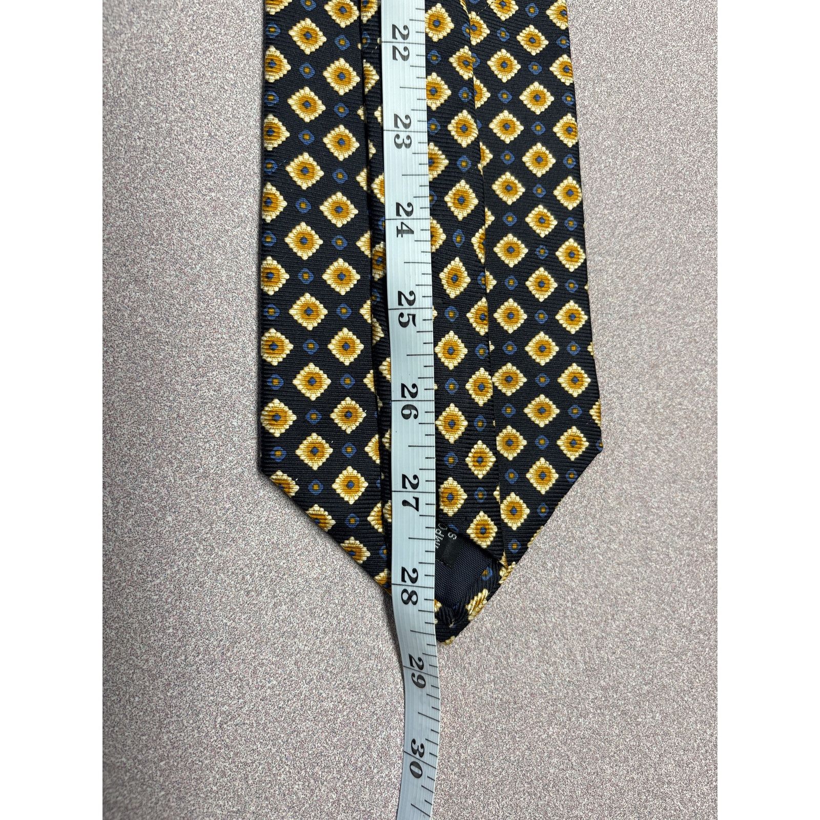 Other jsaco Navy Blue and Gold Geometric Silk Tie Size ONE SIZE - 4 Thumbnail