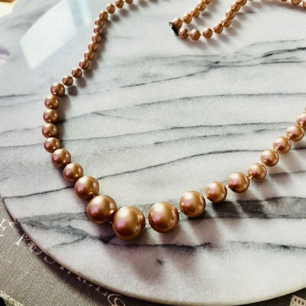 Vintage Vintage Rose Pink Beaded Necklace Chunky Round Acrylic 28" Size ONE SIZE - 4 Thumbnail