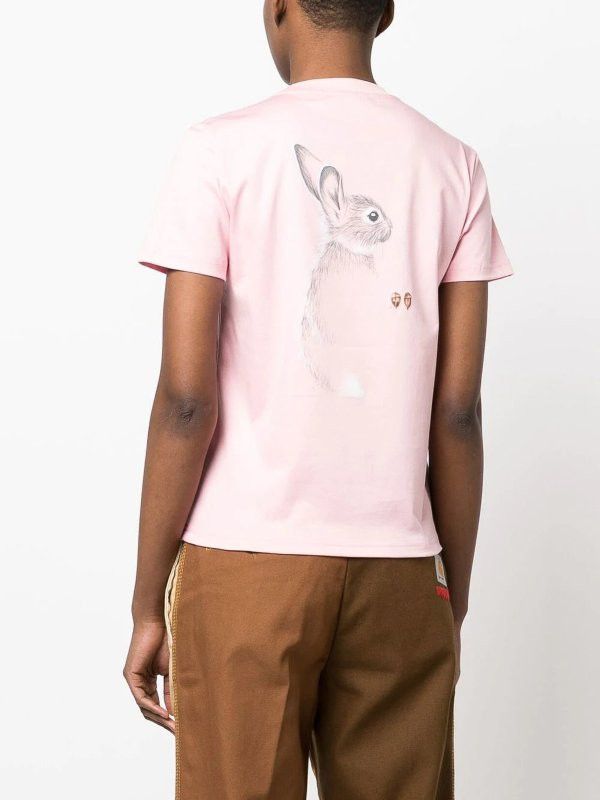 Lanvin o1y0326 Crewneck T-Shirt in Pink Size M / US 6-8 / IT 42-44 - 3 Thumbnail