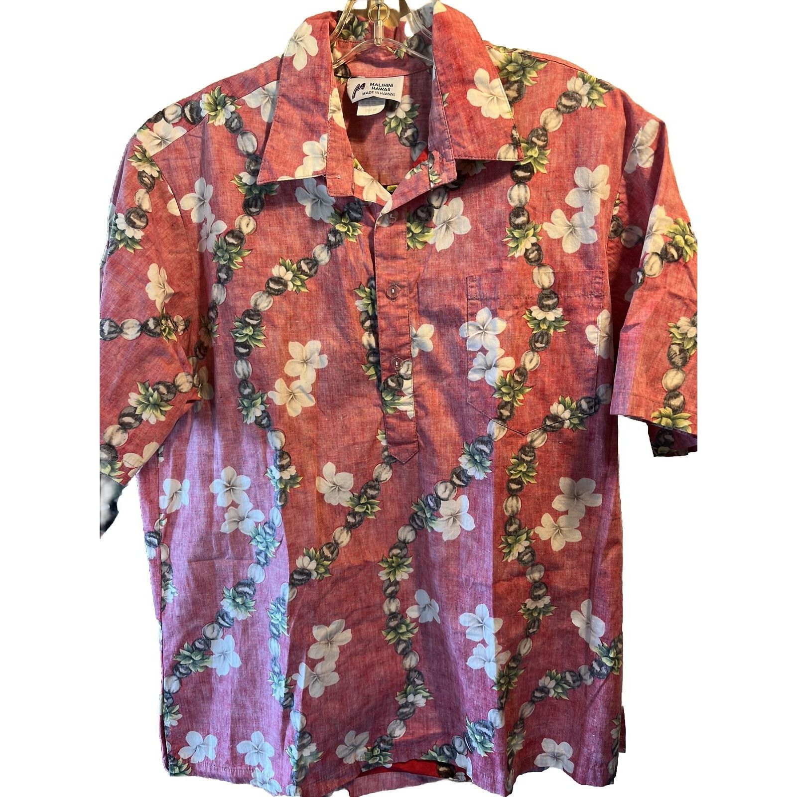 Other Malihini VTG Men's L Red SS 1/2 Button Cotton Hawaiian Shirt Size US L / EU 52-54 / 3 - 2 Thumbnail