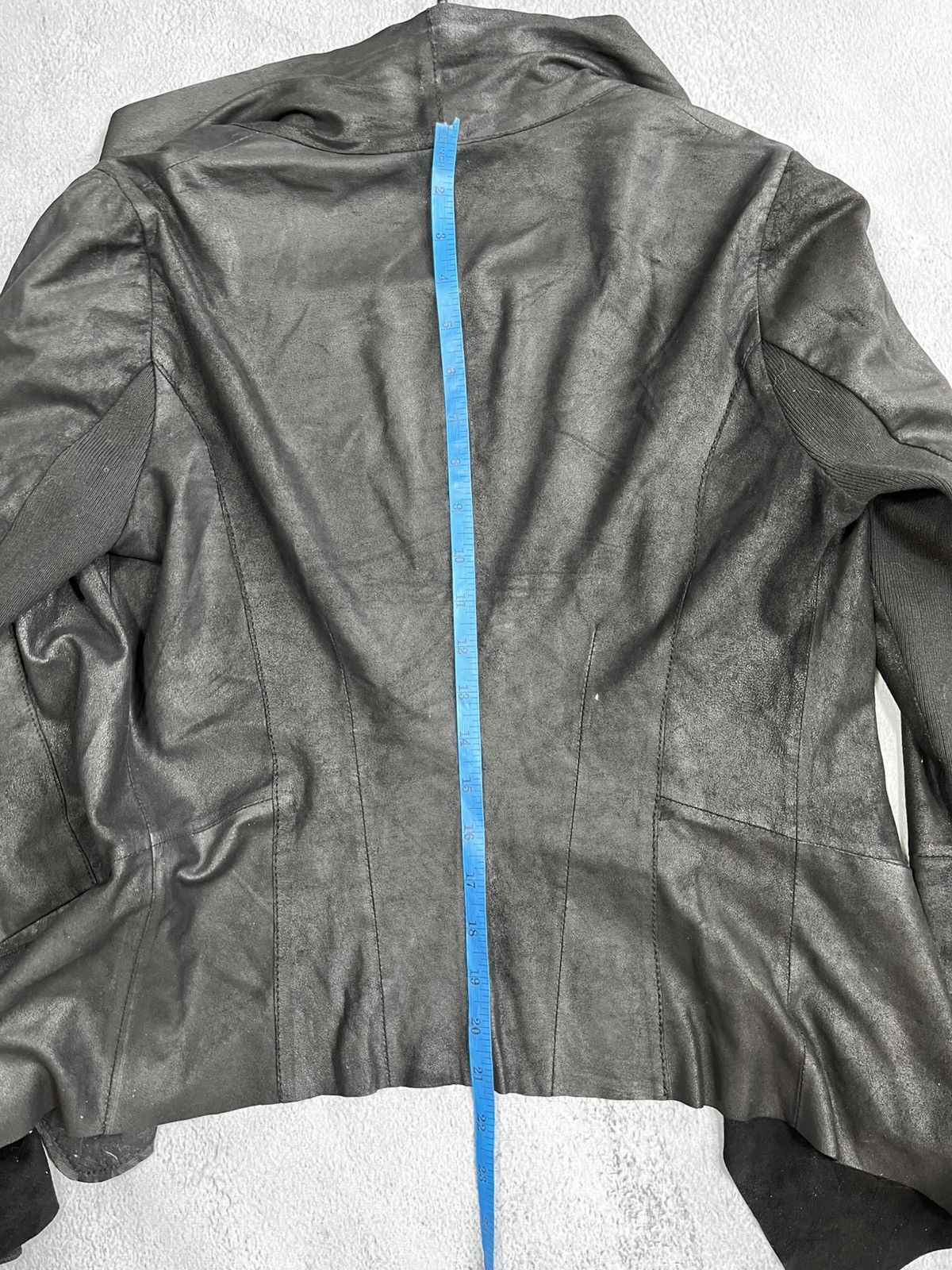 Vintage Vintage Yohji style asymmetric leather avant garde jacket Size M / US 6-8 / IT 42-44 - 15 Thumbnail