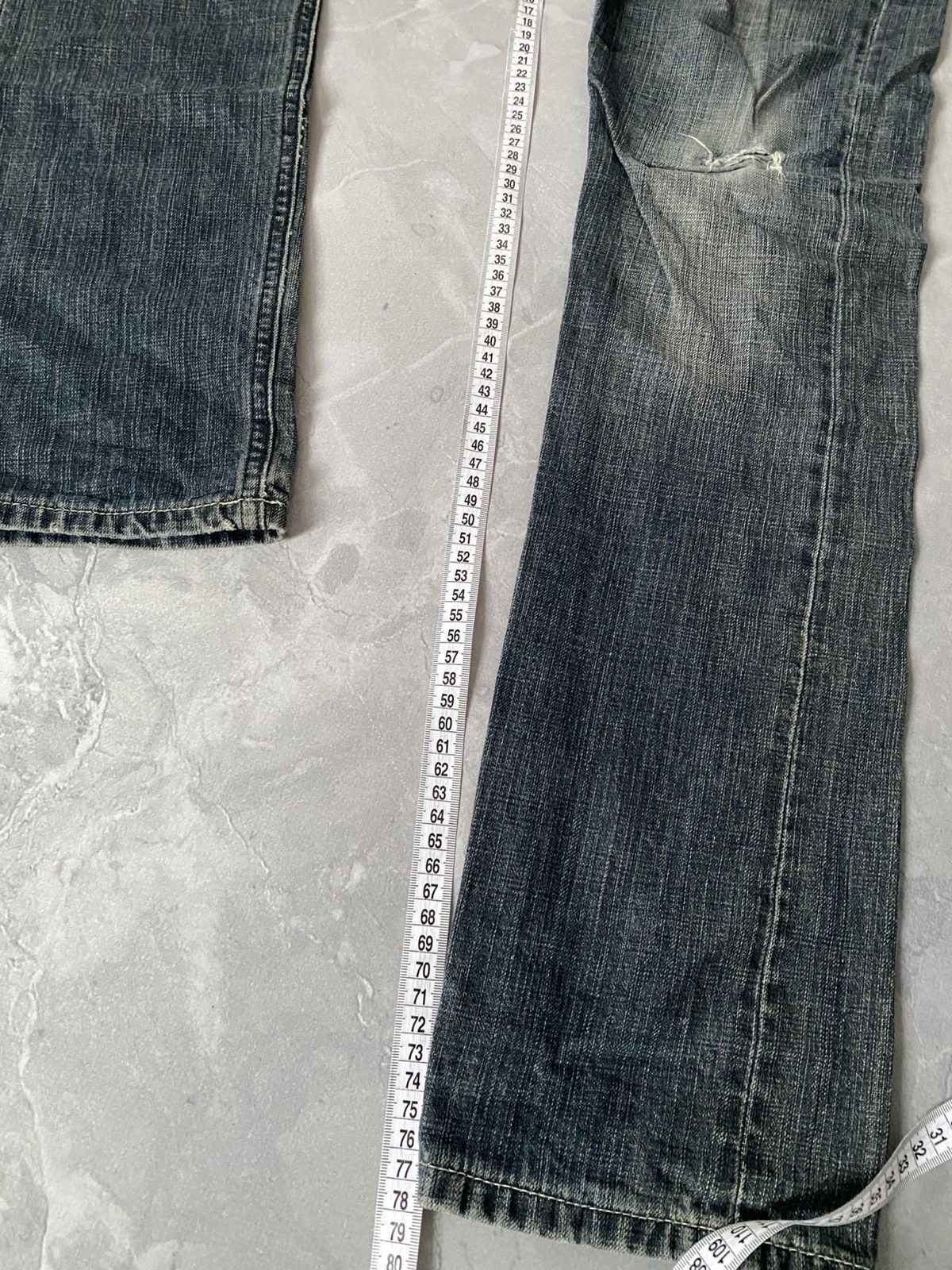 Lee Lee Raw Grunge Destroyed Washed Jean / Drip Slim Y2K Size US 28 / EU 44 - 11 Thumbnail