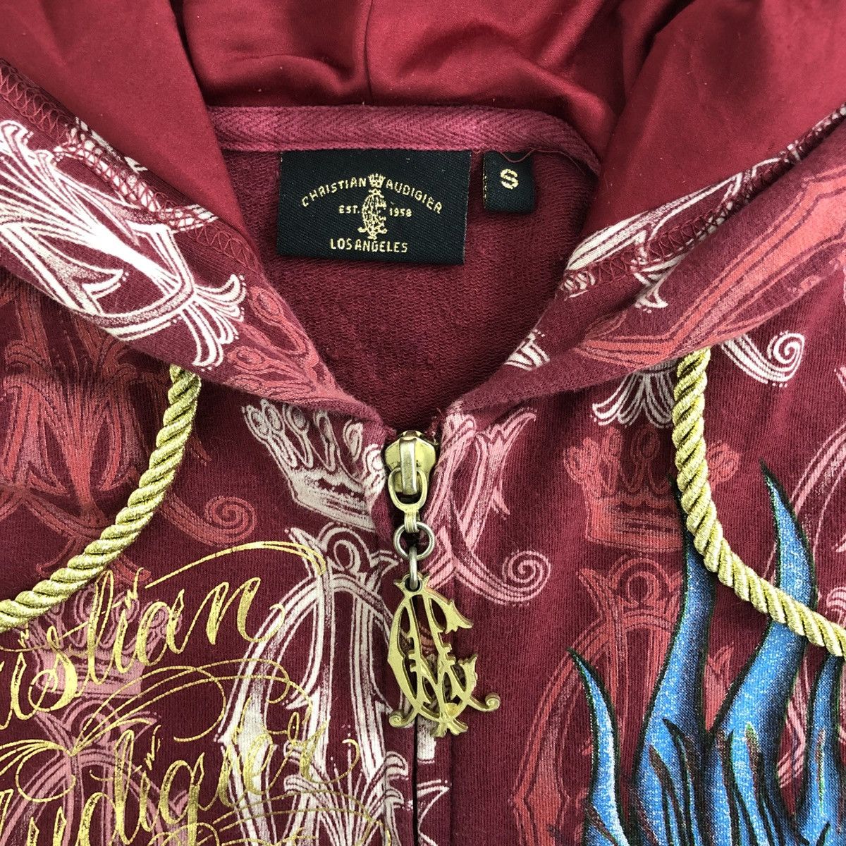 Christian Audigier Vintage Ed Hardy Christian Audigier Heart Tattoo Zip Hoodie Size S / US 4 / IT 40 - 6 Thumbnail