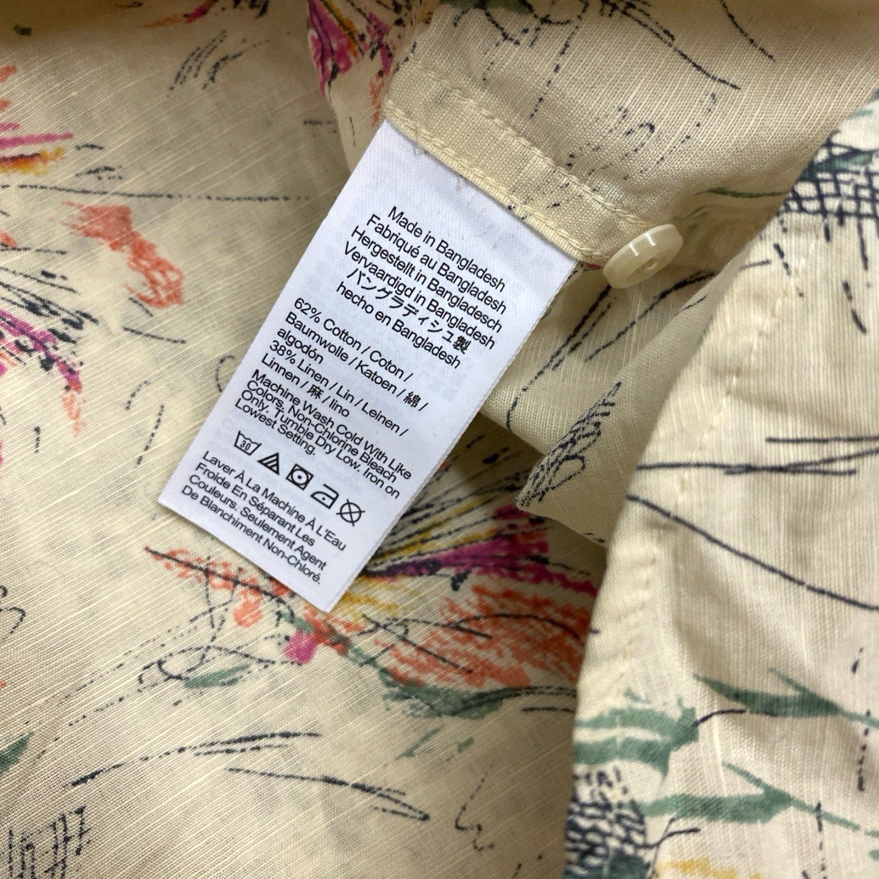 J.Crew J.CREW Shirt Linen Blend Men's Large Short Sleeve Beige Button Up Beach Size US L / EU 52-54 / 3 - 4 Thumbnail