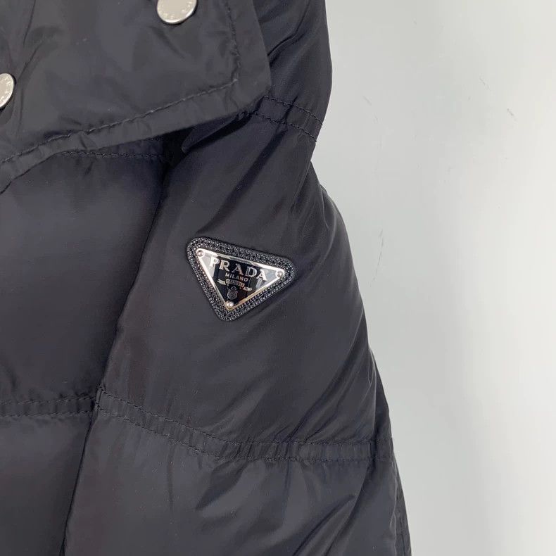 Prada Prada Size 38 Black triangle hooded zipper down jacket 250 Size US XXS / EU 40 - 5 Thumbnail