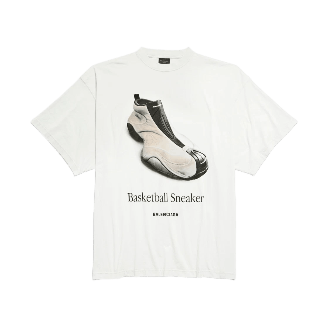 Balenciaga basketball sneaker t-shirt oversized dirty white Size US XS / EU 42 / 0 - 1 Thumbnail