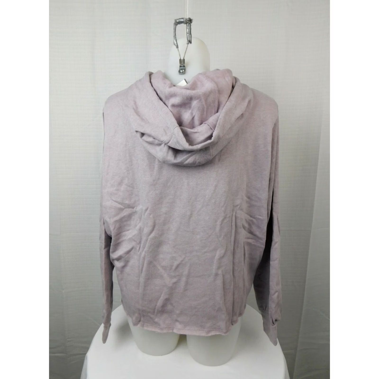 Soffe Soffe Hoodie Womens 2X Plus Cropped Hooded Purple Solid Knit Vintage Wash Casual Athleisure Front Crop Size XXL / US 16-18 / IT 52-54 - 5 Thumbnail