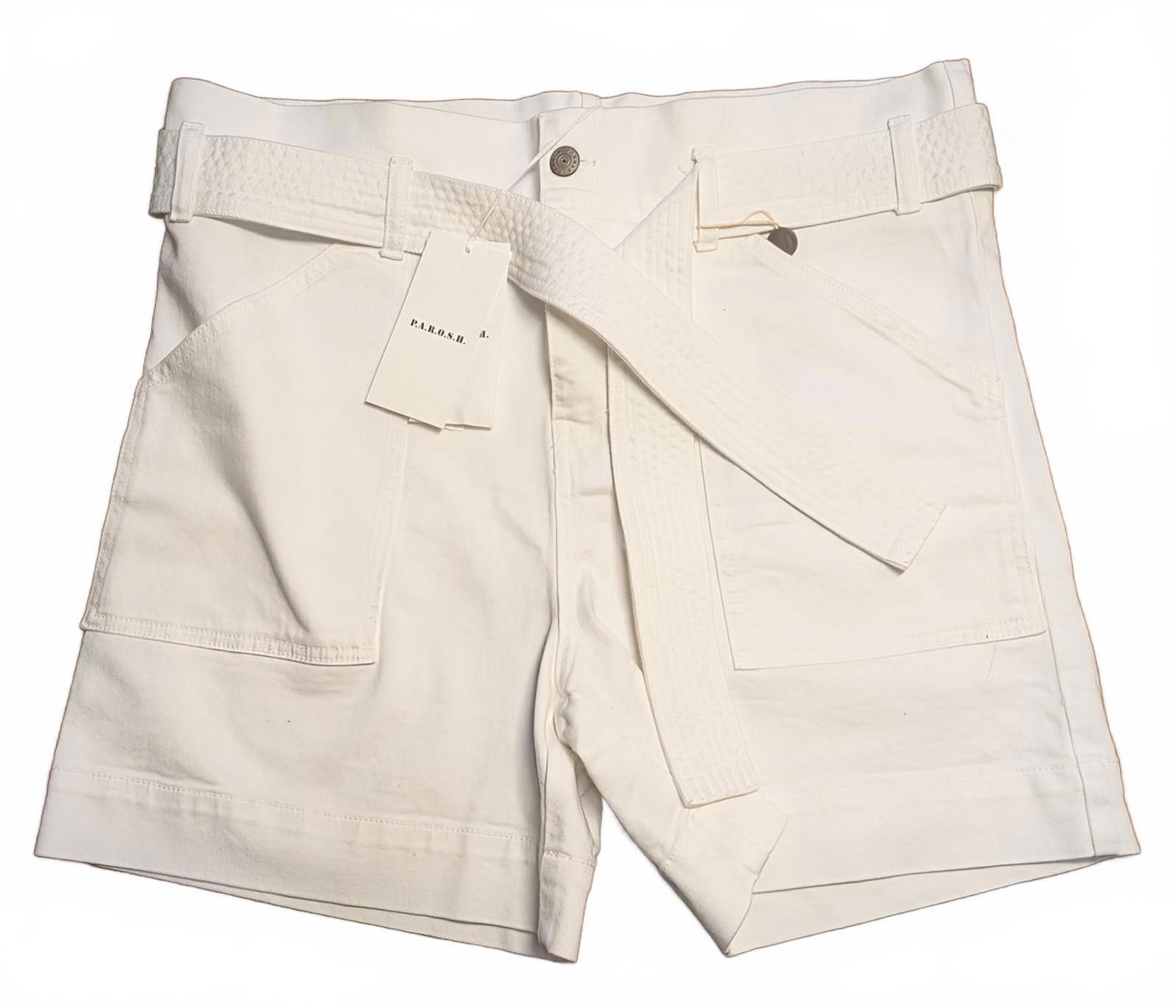Parish Nation NWT P.A.R.O.S.H. White Denim Cabarex Shorts M 40 Parosh Size 32" / US 10 / IT 46 - 1 Thumbnail
