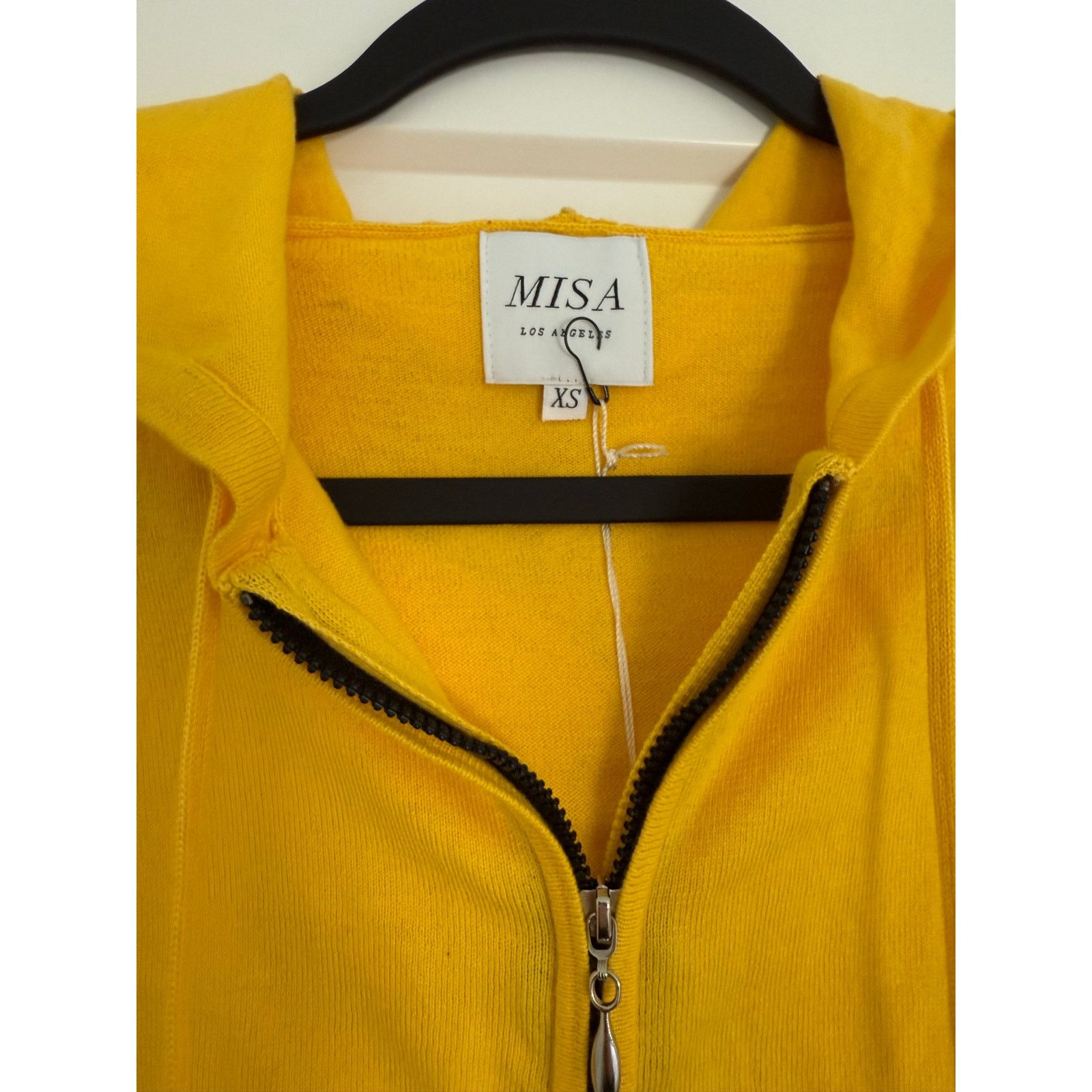 MISA Los Angeles $225 New Misa Los Angeles Yellow Crop Zip Hoodie - XS Size XS / US 0-2 / IT 36-38 - 4 Thumbnail