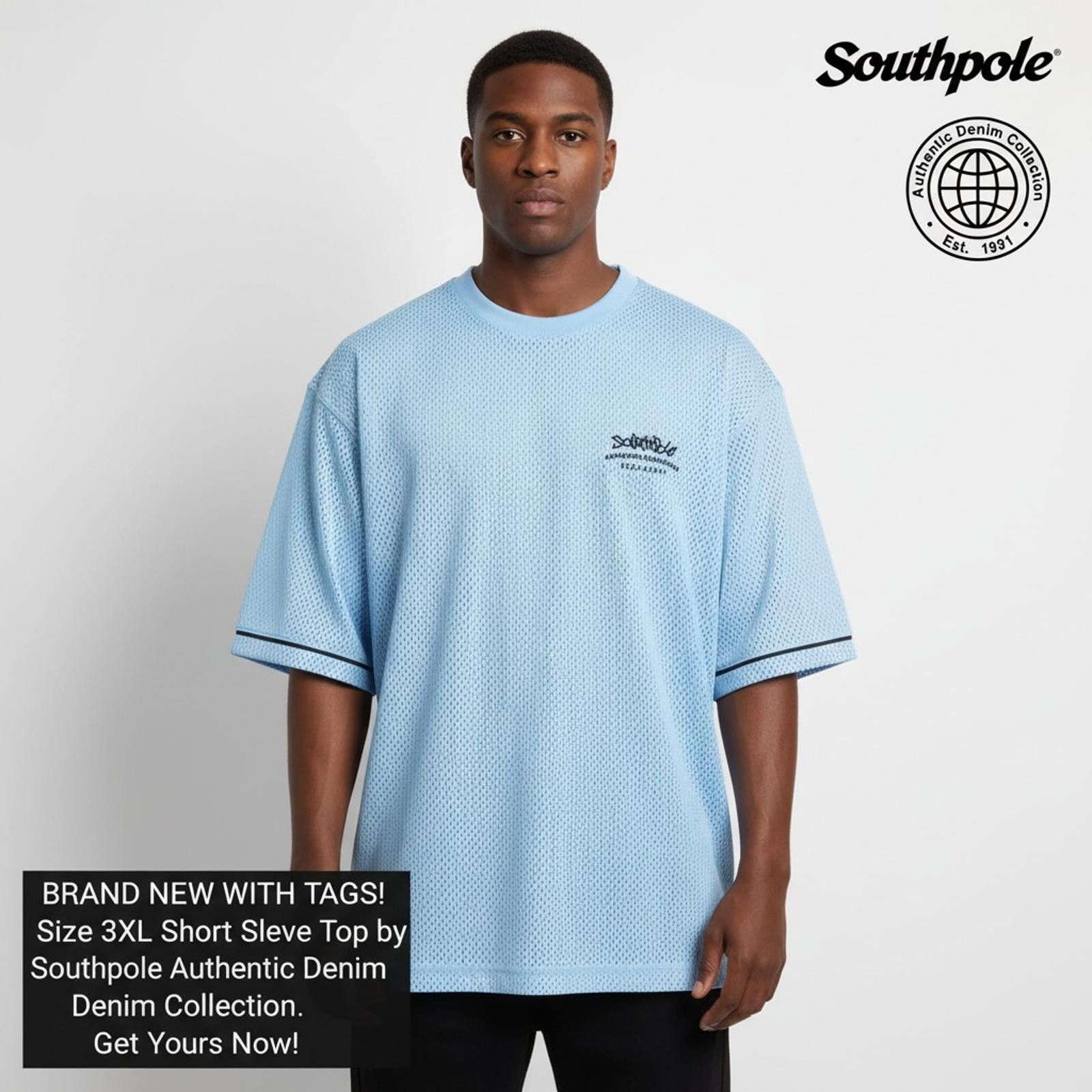 Southpole Southpole Authentic Denim Collection 3XL Light Blue Short-Sl Size US XXL / EU 58 / 5 - 1 Thumbnail