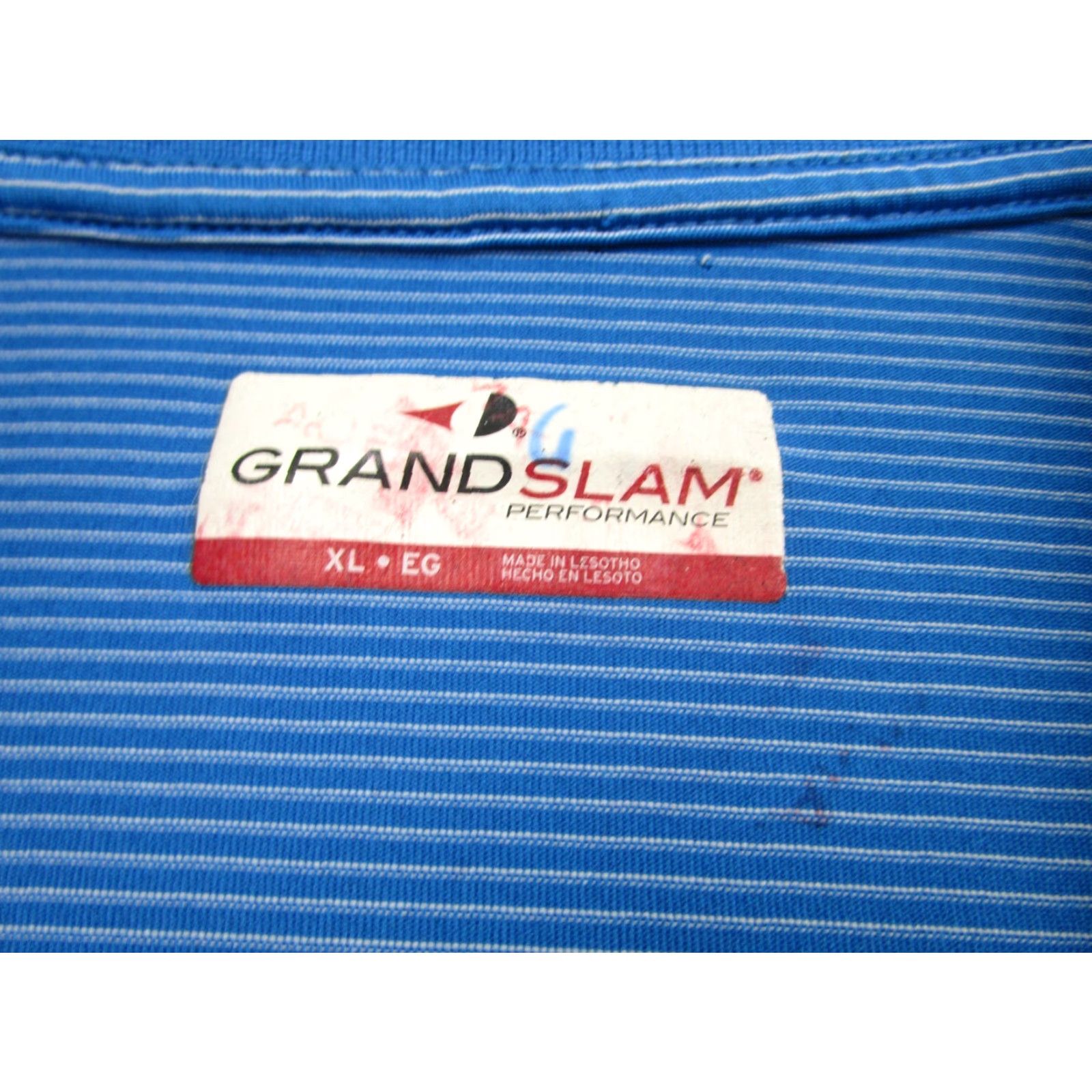 Vintage VINTAGE Grand Slam Polo Shirt Mens 2XL Blue Striped Performance Golf Stretch Wicking Size US XXL / EU 58 / 5 - 4 Thumbnail