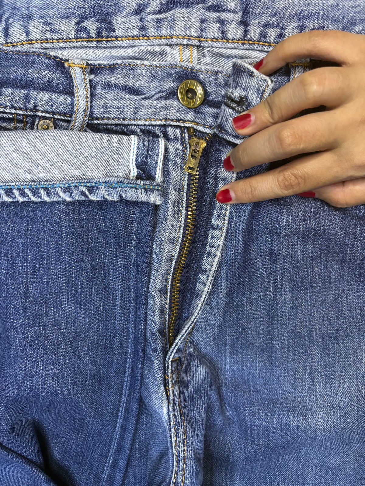 Japan Blue × Japanese Brand Vintage Japanese Japan Blue Selvedge Blue Wash Loose Jeans Size US 32 / EU 48 - 4 Thumbnail