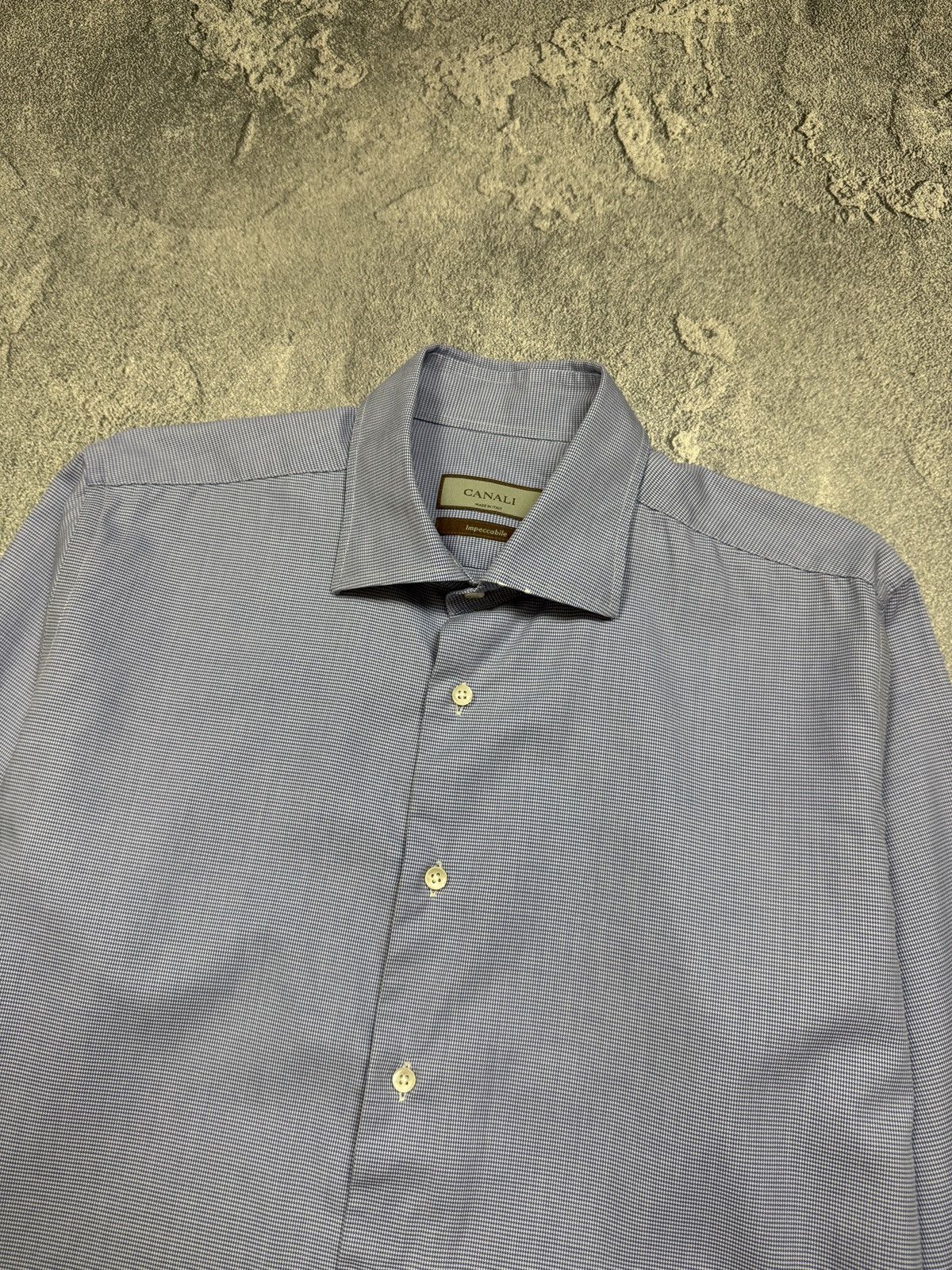 Canali Canali Shirt Men Size L Check Long Sleeve Button Up Blue Size US L / EU 52-54 / 3 - 2 Thumbnail