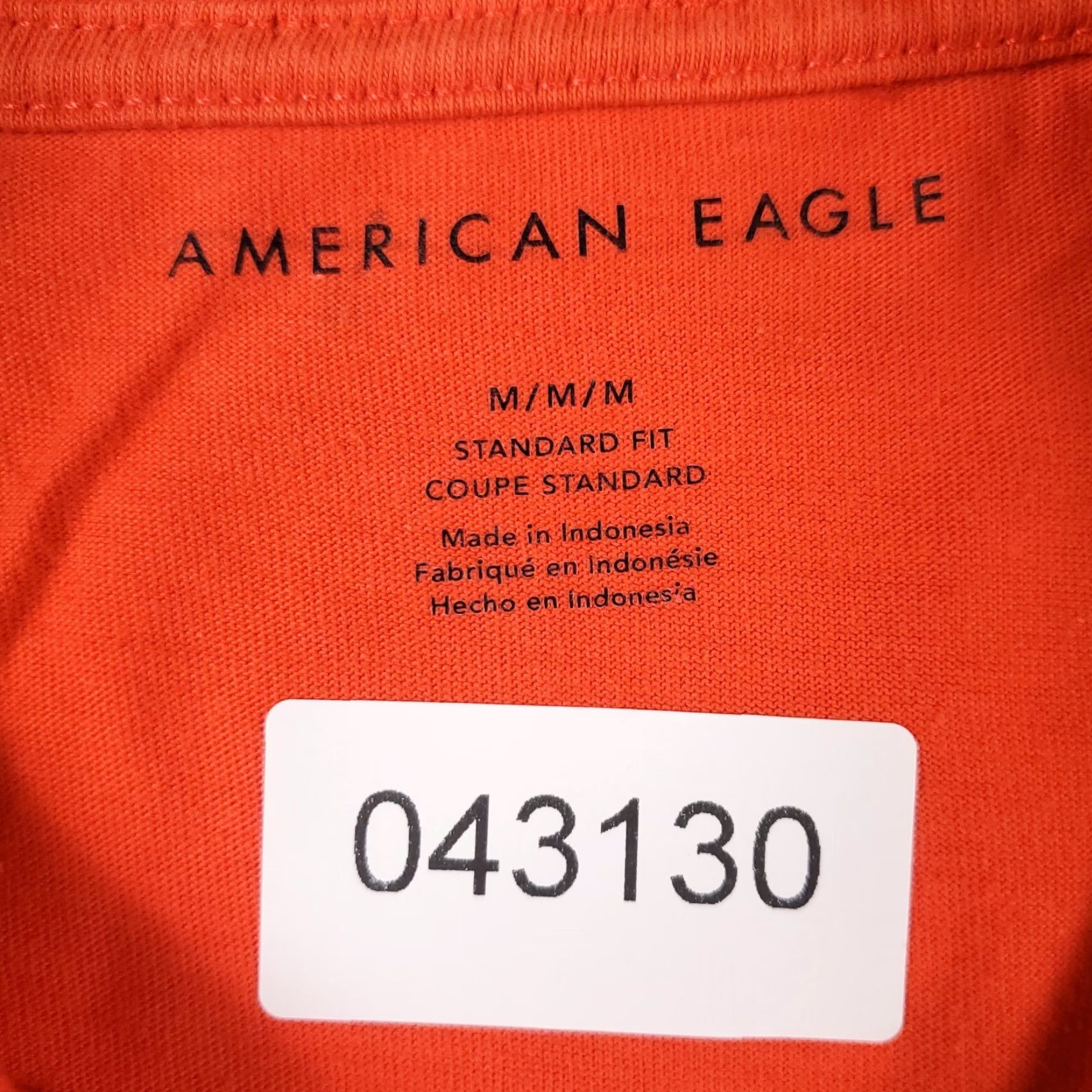 American Eagle Outfitters American Eagle Outfitters Shirt Adult Medium Orange Solid Short Sleeve Crew Neck Logo Mens Size US M / EU 48-50 / 2 - 7 Thumbnail