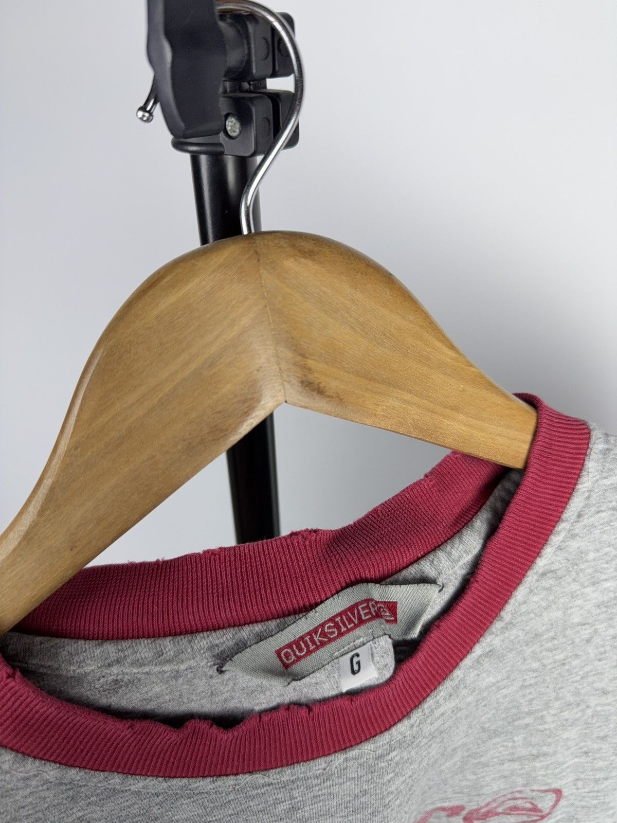 Quiksilver Retro 00s Quiksilver Ringer T-Shirt Grey Red Y2K Surf Tee Size US L / EU 52-54 / 3 - 14 Thumbnail