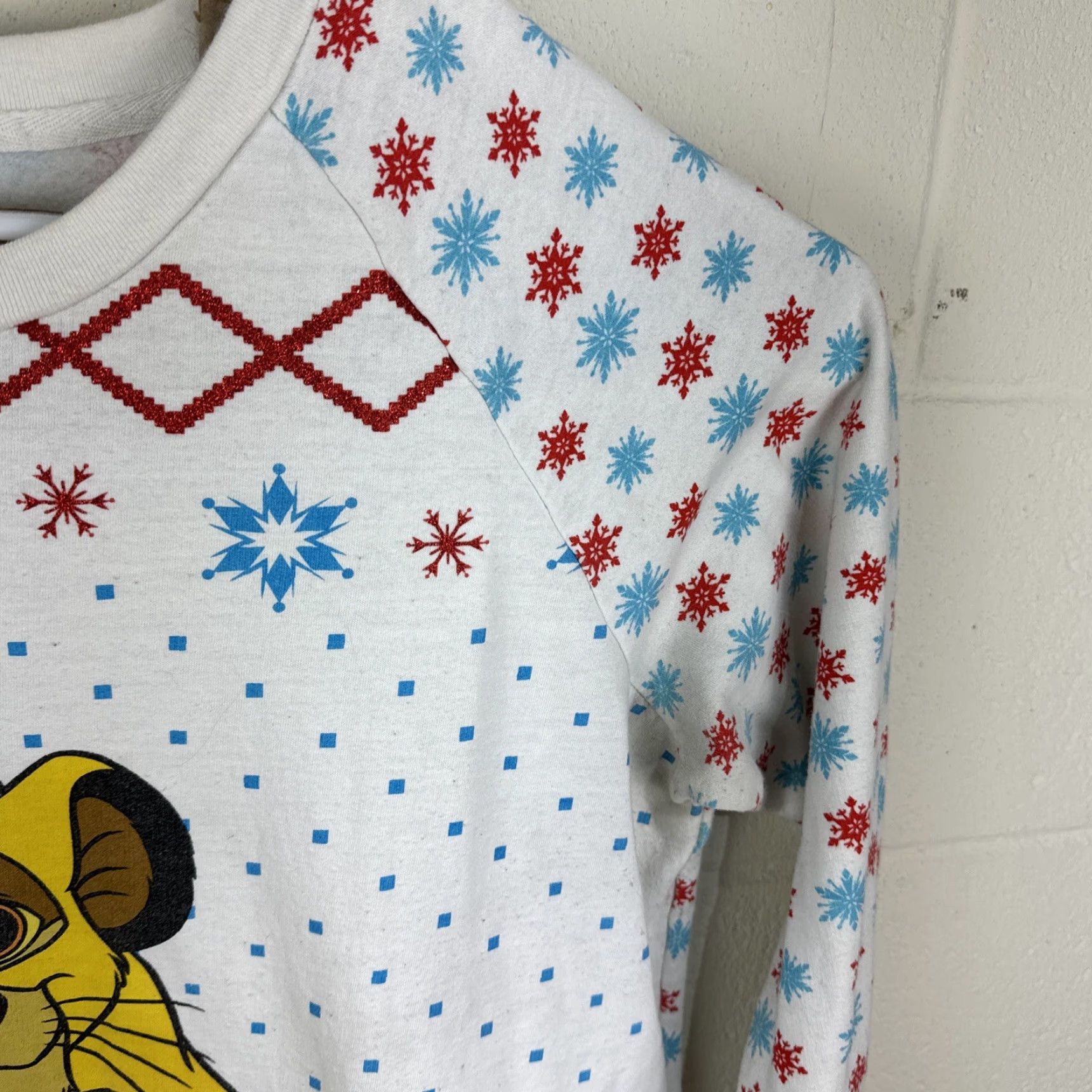 Disney VINTAGE Disney Lion King Simba Cotton Crew Neck Christmas Sweatshirt Women’s 2XL Beige Graphic Pullover Winter Size XXL / US 16-18 / IT 52-54 - 7 Thumbnail