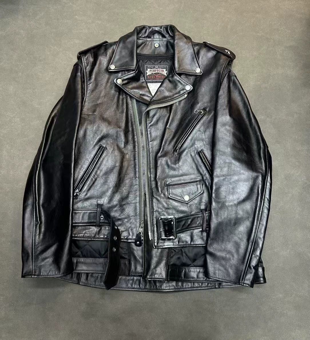 Sacai Sacai x MADSAKI x Schott Cowhide Quilted Biker Zip-up Leathe Size US M / EU 48-50 / 2 - 1 Thumbnail