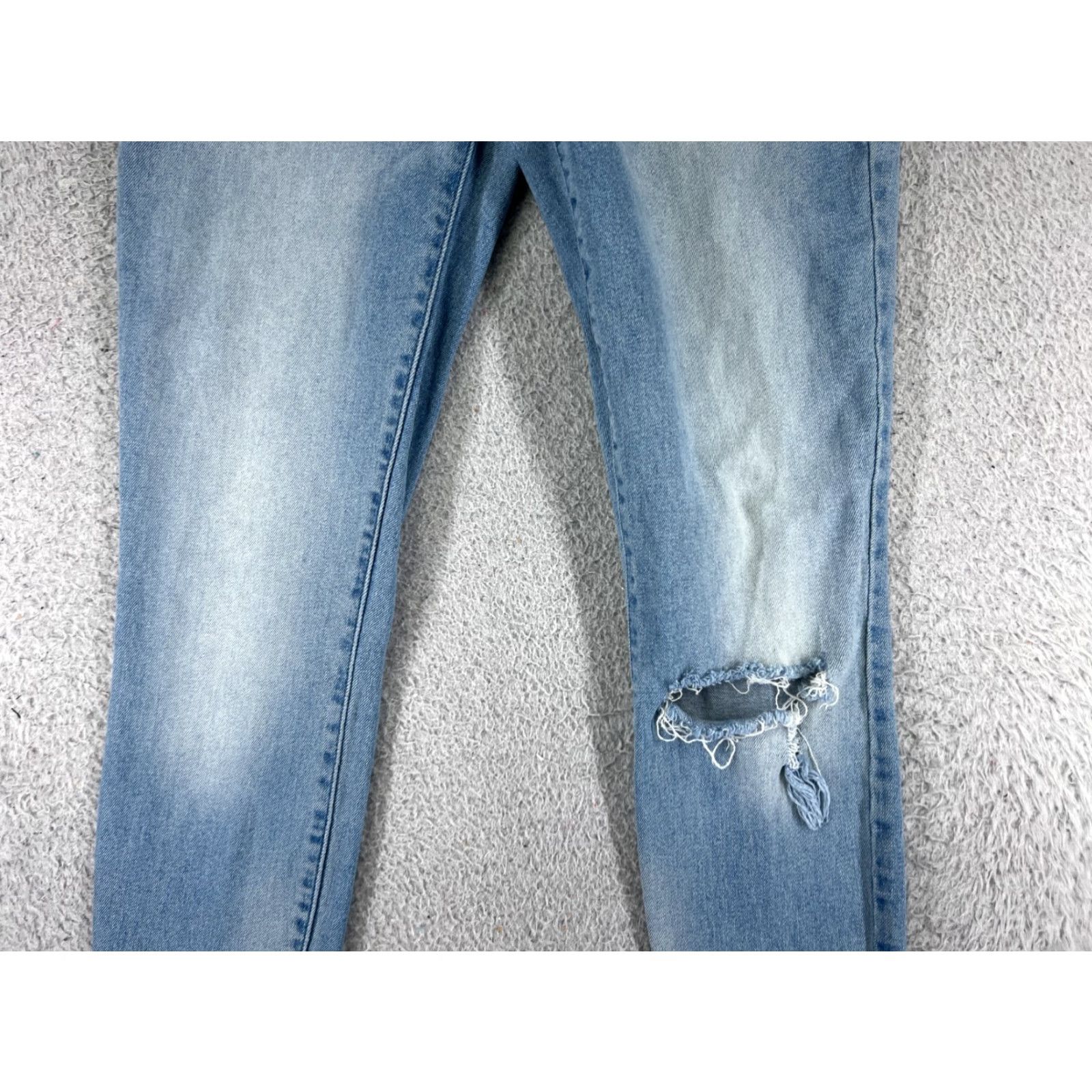 Denime Vintage Black Women's Skinny Jeans 2 Blue Denim Ankle Zip 90s Taper Raw Hem Size 26" / US 2 / IT 38 - 6 Thumbnail