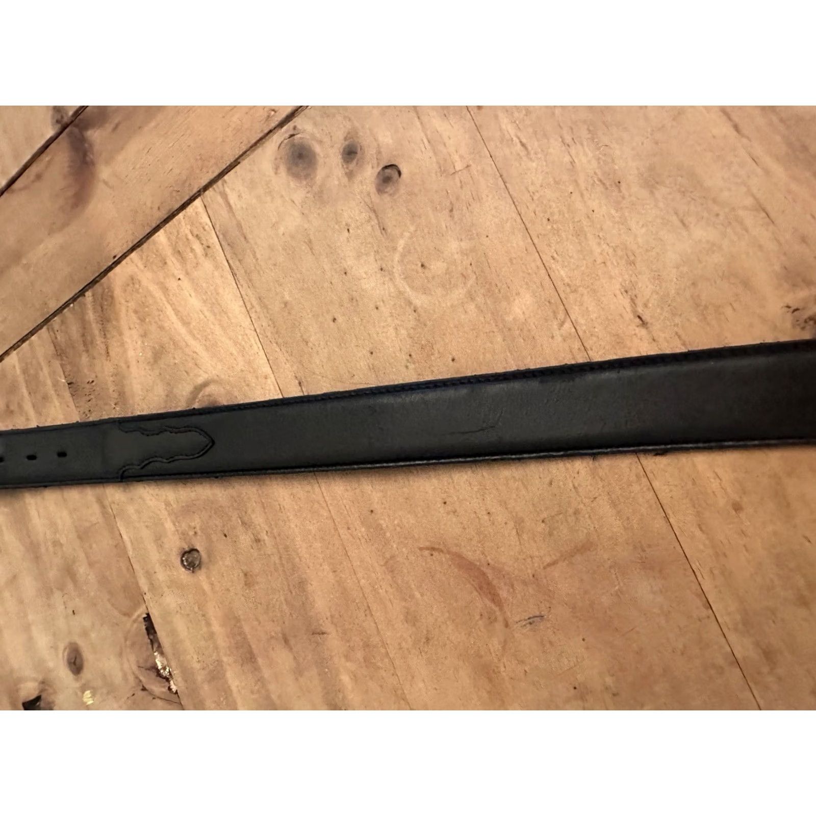 Vintage 3D Belt Company Belt Men's Basic Overlay Feathered Black Leather D1011 Size 34 Western Regular Mens Size 34 - 4 Thumbnail