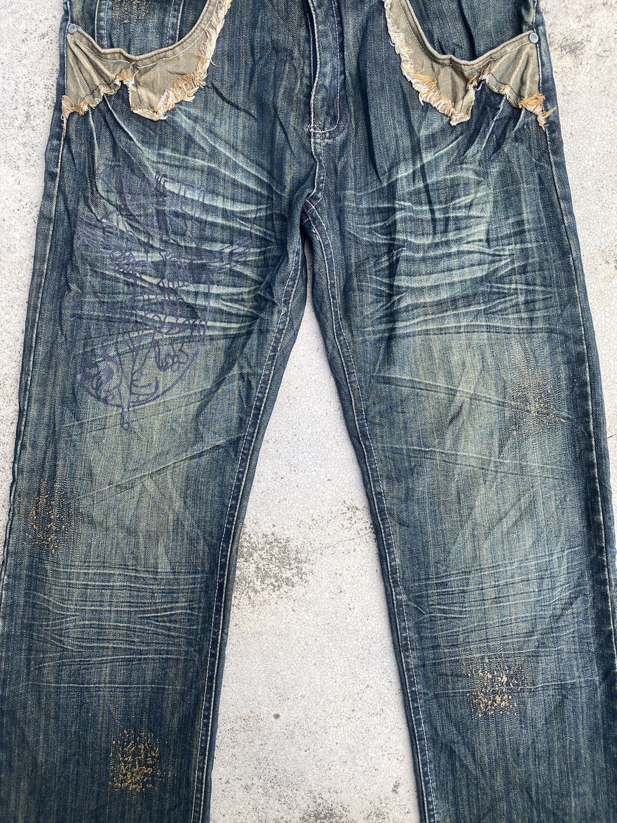 Le Grande Bleu (L.G.B.) Japanese Brand Vo+E Heavy Clawmark Cowboy Style Jeans Size US 32 / EU 48 - 8 Thumbnail