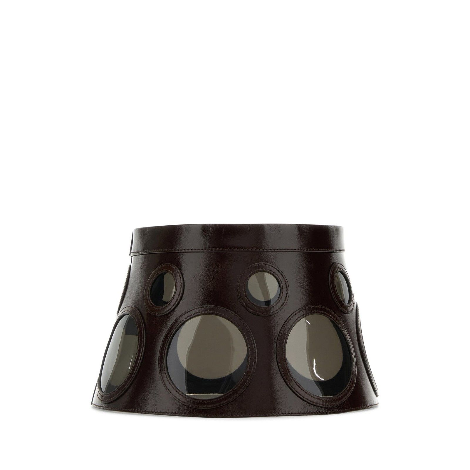 Prada PRADA Dark Brown Leather Hat New & Authentic (Women's size:4 Size ONE SIZE - 2 Thumbnail