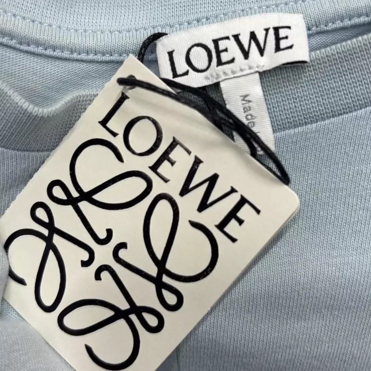Loewe LOEWE Sky blue embroidered logo irregular bottom short sle Size S / US 4 / IT 40 - 4 Thumbnail