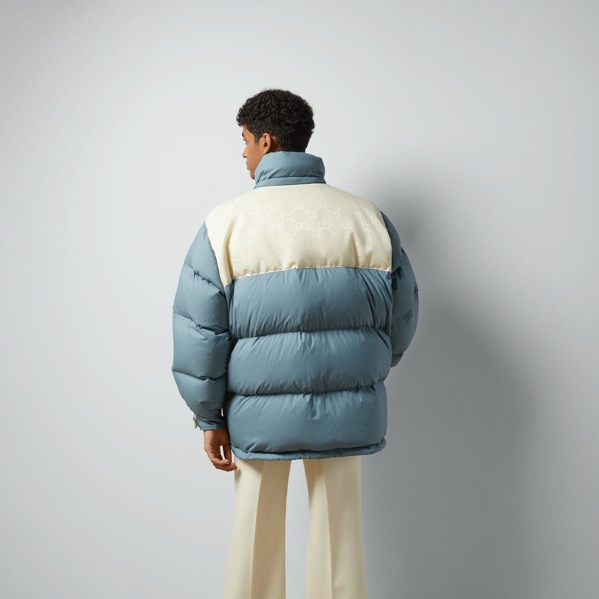 Gucci o1w1db10525 Nylon Down Jacket With GG Inserts' in Blue/White Size US L / EU 52-54 / 3 - 6 Thumbnail