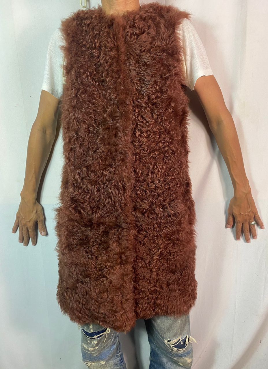 Yves Salomon Unisex🔥Yves salomon fur lamb leather sleeveless jacket Size S / US 4 / IT 40 - 14 Thumbnail