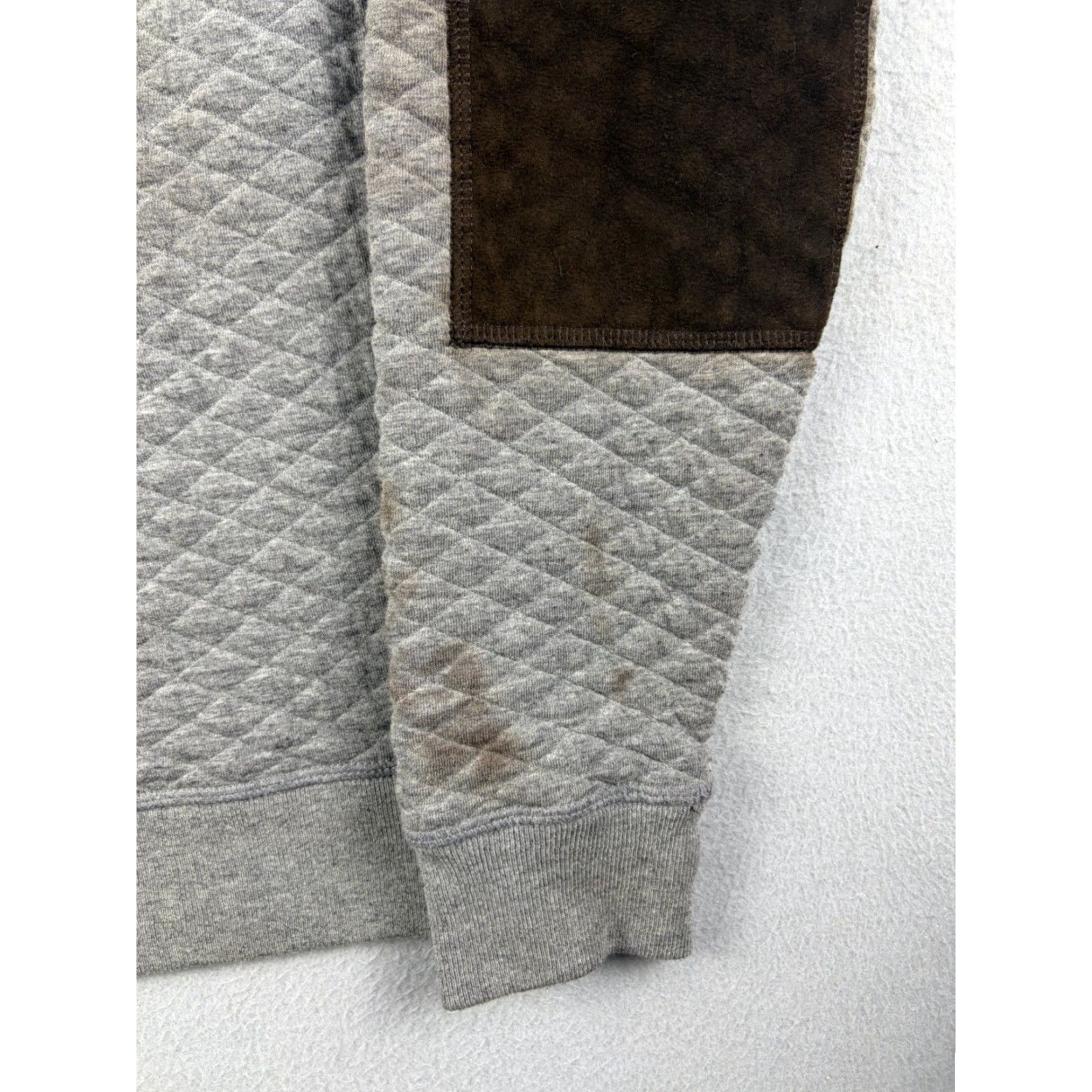 Billy Reid Billy Reid Sweater Men S Gray Henley Mock Neck Quilted Elbow Patch Cotton Knit Solid Tightly Knit Classic Knitwear Size US S / EU 44-46 / 1 - 3 Thumbnail