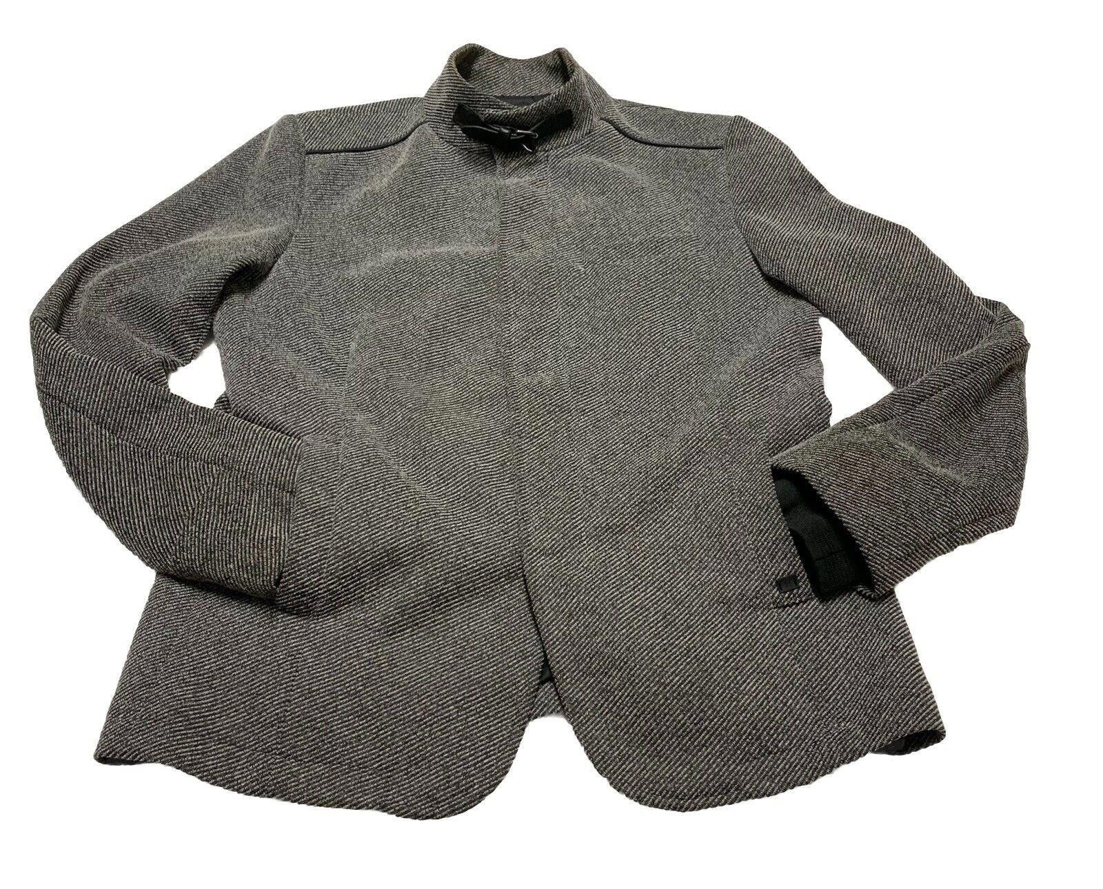 Zara Zara Man Herringbone Coat High Collar Grey 42 Y2K Size US M / EU 48-50 / 2 - 3 Thumbnail