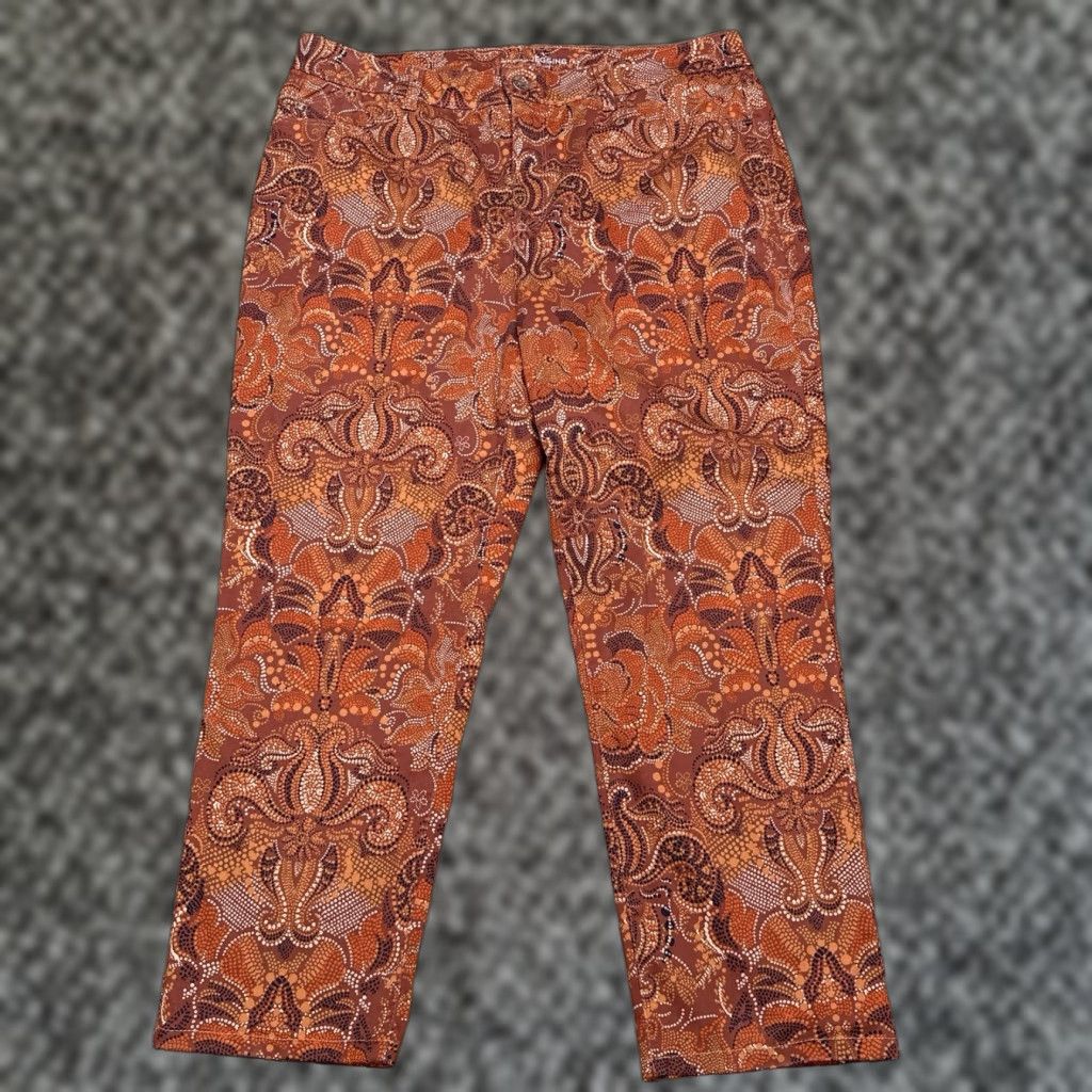 Vintage Chico's Chicos Jeans Jegging Womens 2.5 Orange Paisley High Rise Stretch Size 26" / US 2 / IT 38 - 1 Thumbnail