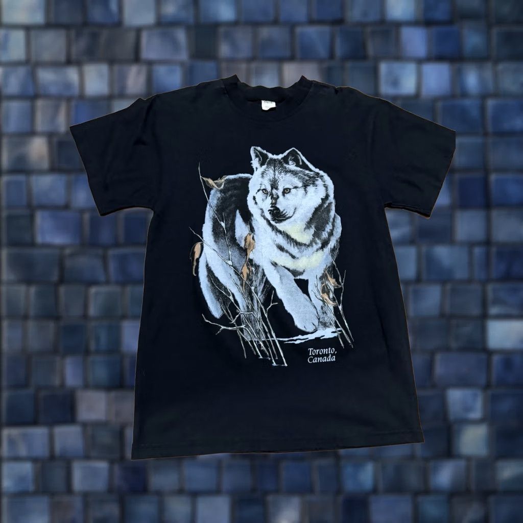Ed Hardy VINTAGE Wolf Big Print Nature Tee Tshirt Black Mens L Canada Edhar T-Shirt Nature 90s Wolves Mens L Canada Size US L / EU 52-54 / 3 - 1 Thumbnail