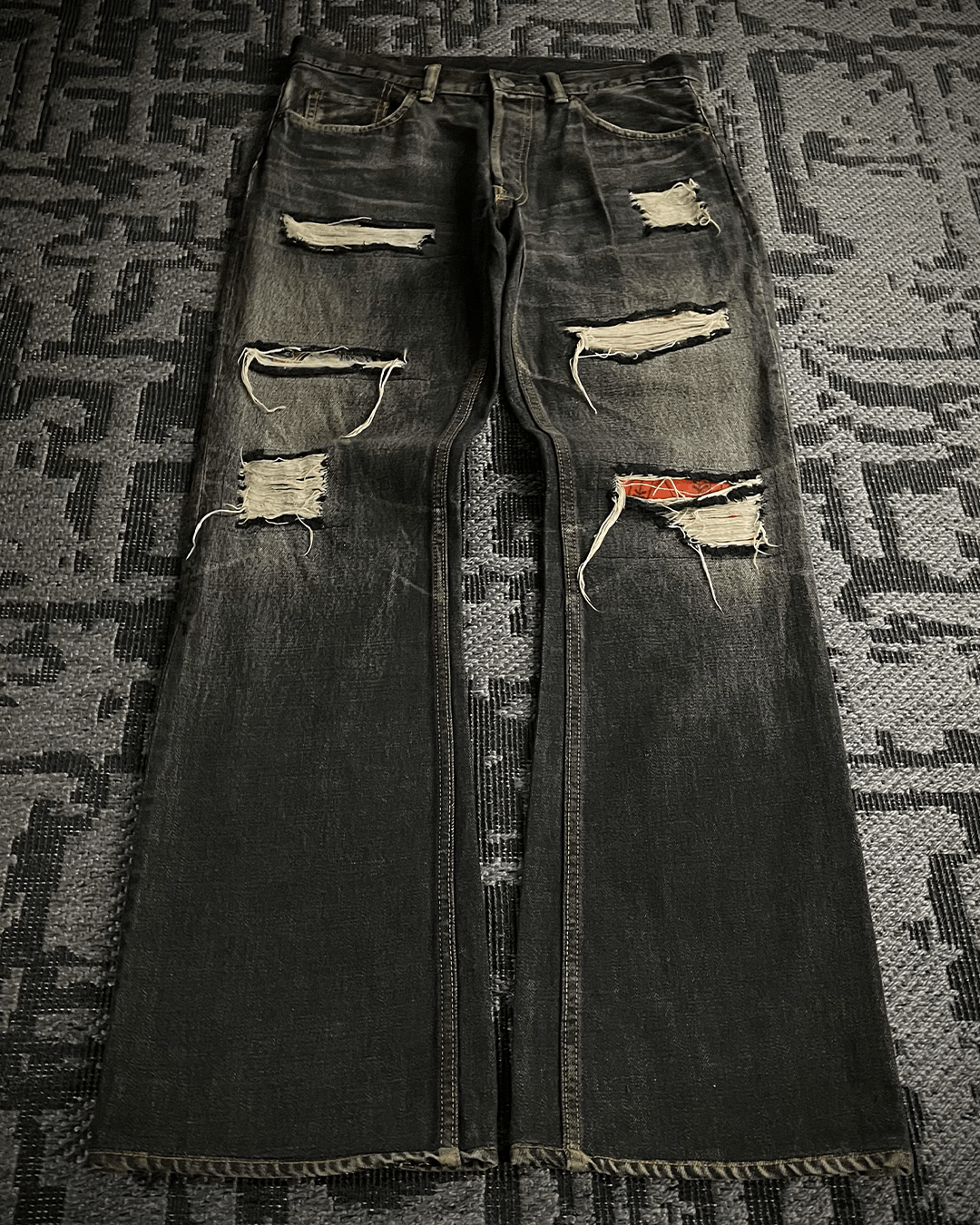 Y's for Men Y’s For Men Patchwork Distressed Flared Jeans Size US 32 / EU 48 - 1 Thumbnail