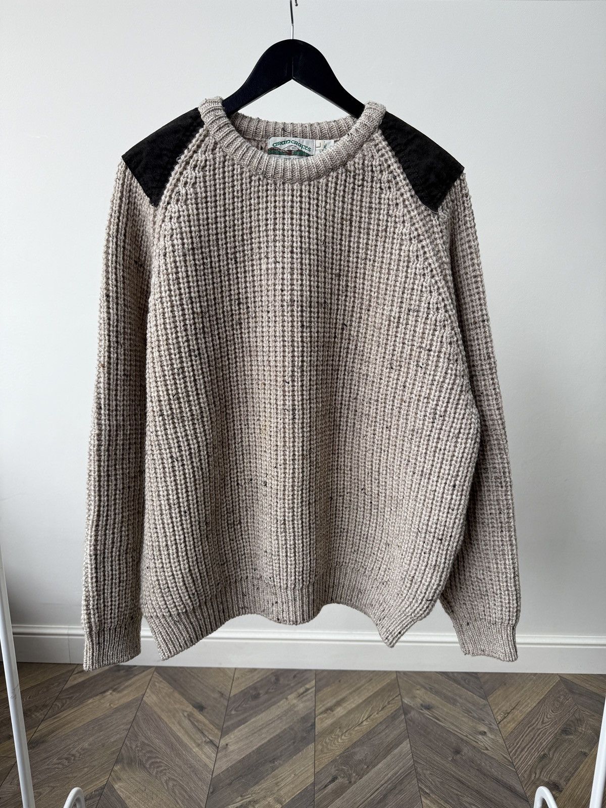 Aran Crafts Vintage Aran Crafts Ireland Wool Sweater Chunky Elbow Patch Size US L / EU 52-54 / 3 - 1 Thumbnail