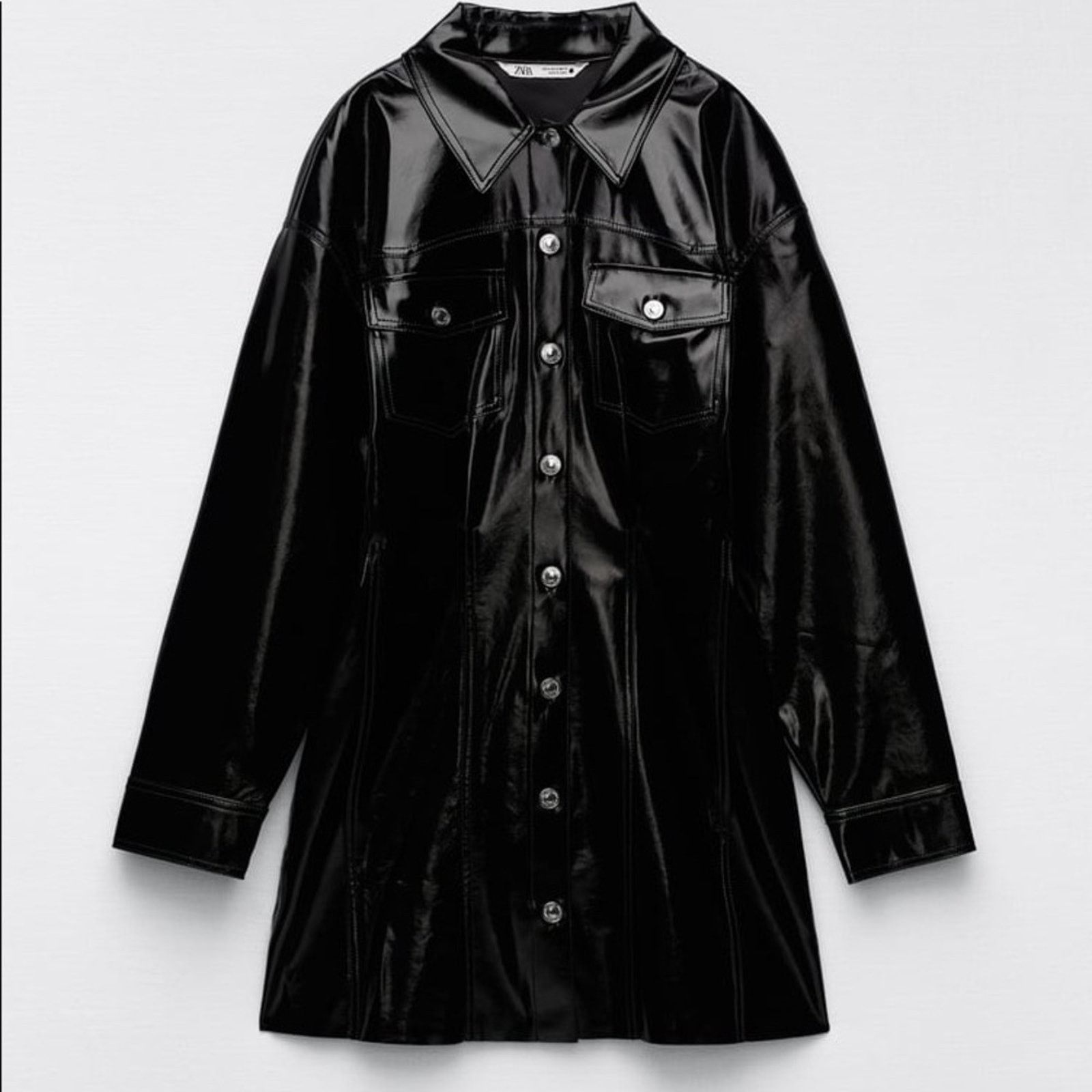 leather and chiffon dress Leather Dress – Kristianna main image 1