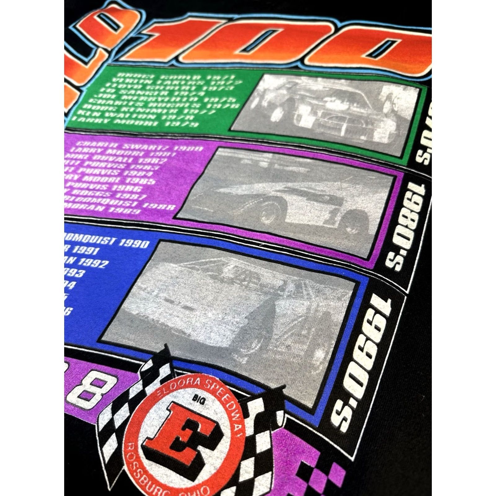 Vintage VTG 1998 World 100 Eldora Speedway Racing T-Shirt USA Dirt Track Large Mens Black Arizona Sports Shirts Size US L / EU 52-54 / 3 - 4 Thumbnail