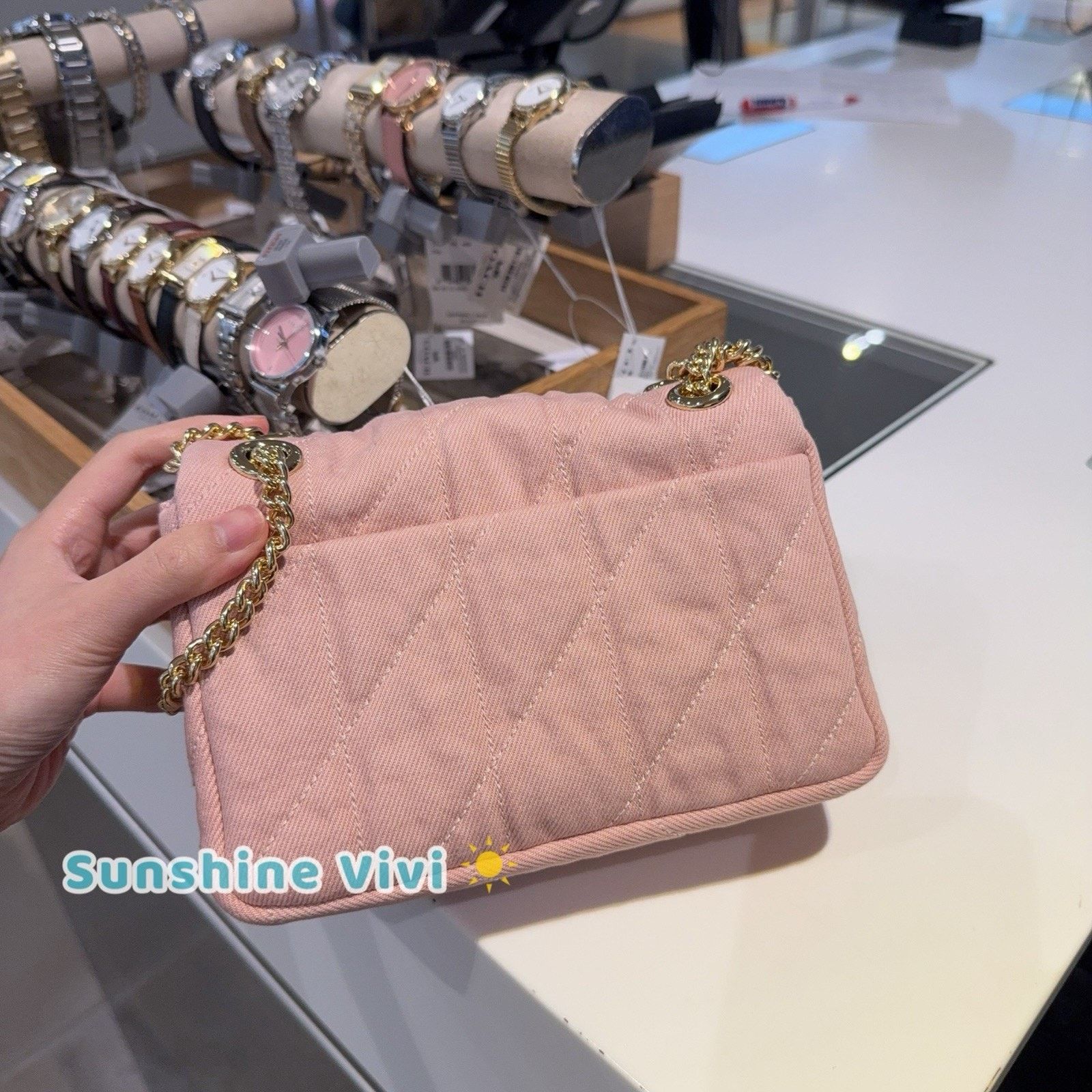 Coach NWT Coach Elodie Crossbody Bag 18 Denim CEU17 Light Pink Size ONE SIZE - 3 Thumbnail