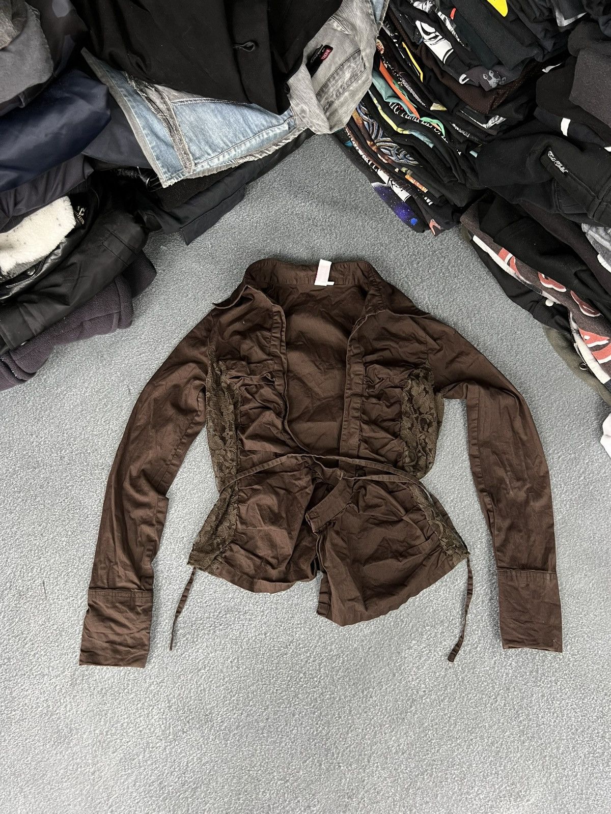 Affliction Y2k Brown Lace Up Shirt Japan Style long sleeve Size M / US 6-8 / IT 42-44 - 1 Thumbnail