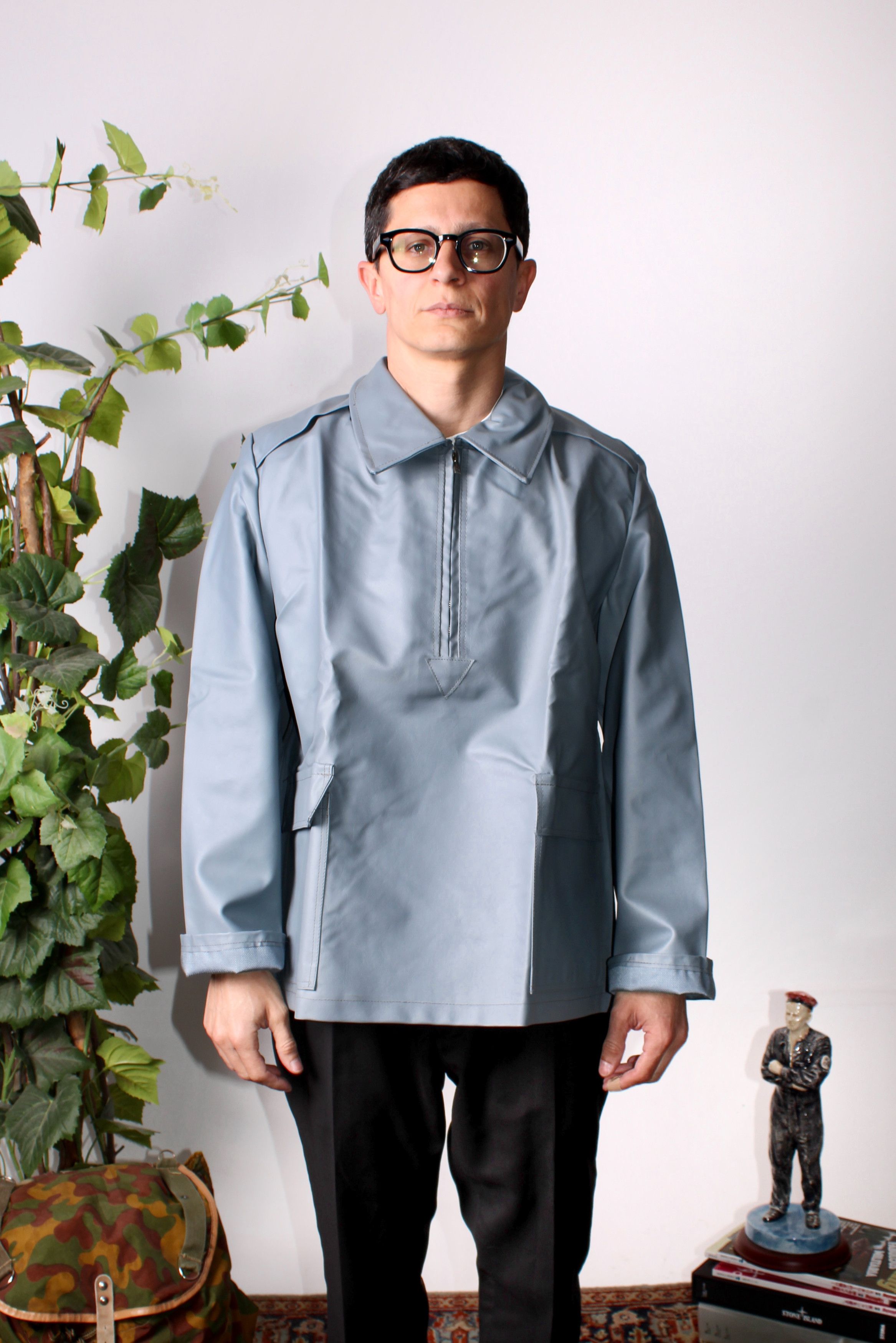 Other Vintage Raincoat Smock Jacket German Army Rubber Anorak Size US M / EU 48-50 / 2 - 9 Thumbnail