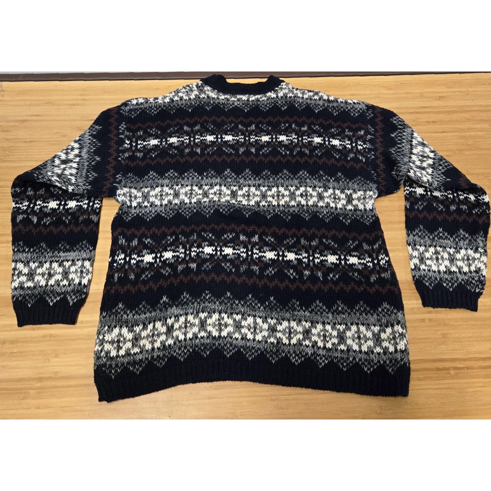 Vintage VINTAGE County Seat Sweater Mens XL Blue Fair Isle Crewneck 90s Knit Pullover Size US XL / EU 56 / 4 - 5 Thumbnail
