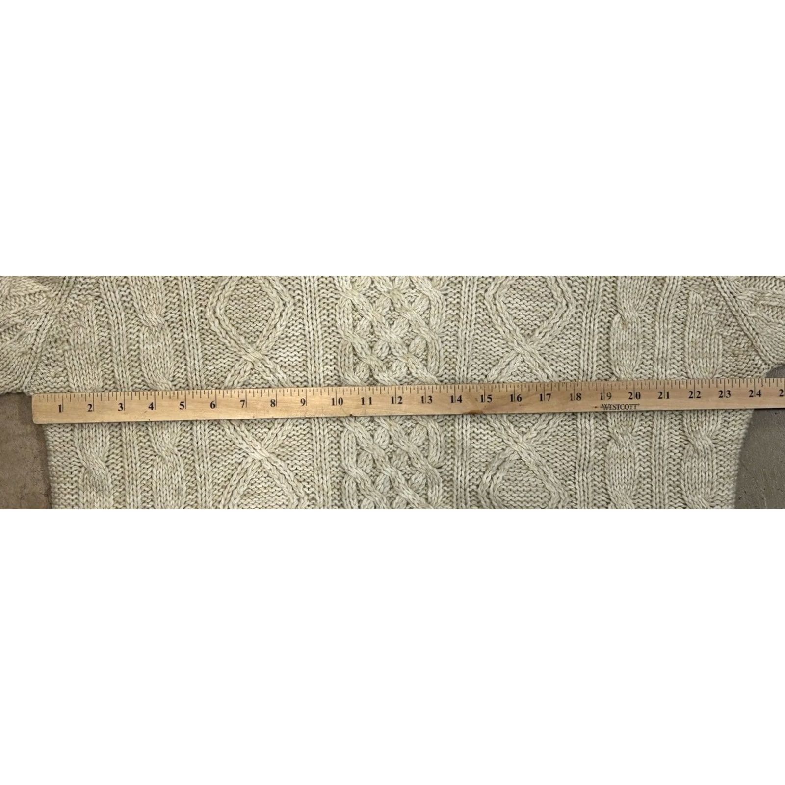 Vintage VINTAGE Thane Sweater Men's L Cable-Knit Fisherman Coastal Preppy Beige Ivy League Size US L / EU 52-54 / 3 - 6 Thumbnail