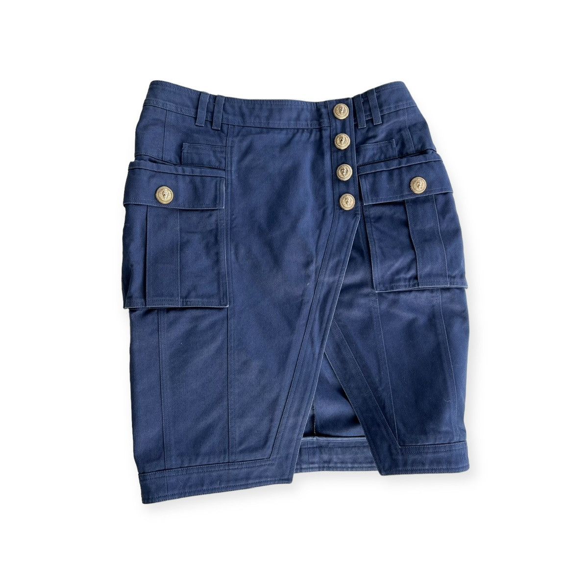Balmain Balmain Denim Logo Buttons Skirt Sz 42IT/6US Size 30" / US 8 / IT 44 - 2 Thumbnail