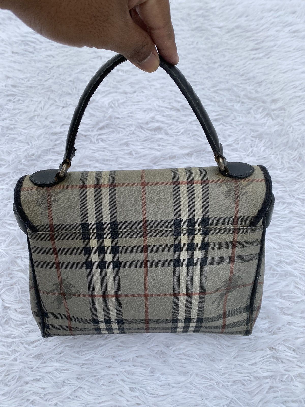 Burberry Rare Vintage 90s Burberry Nova Check Hand Bag Size ONE SIZE - 10 Thumbnail