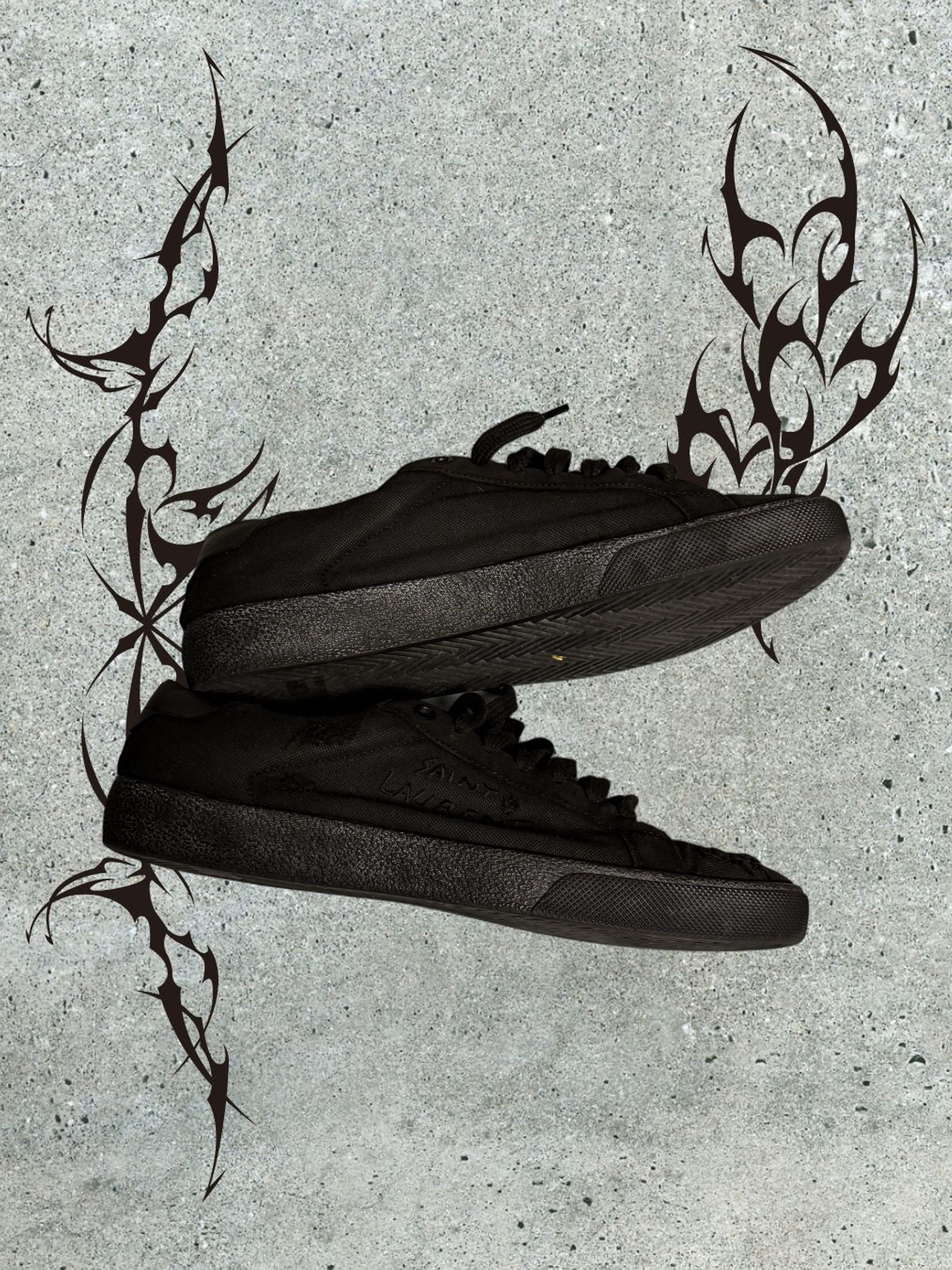 Saint Laurent Paris Distressed Saint Laurent Paris SL-06 low top canvas sneakers Size US 8 / EU 41 - 2 Thumbnail